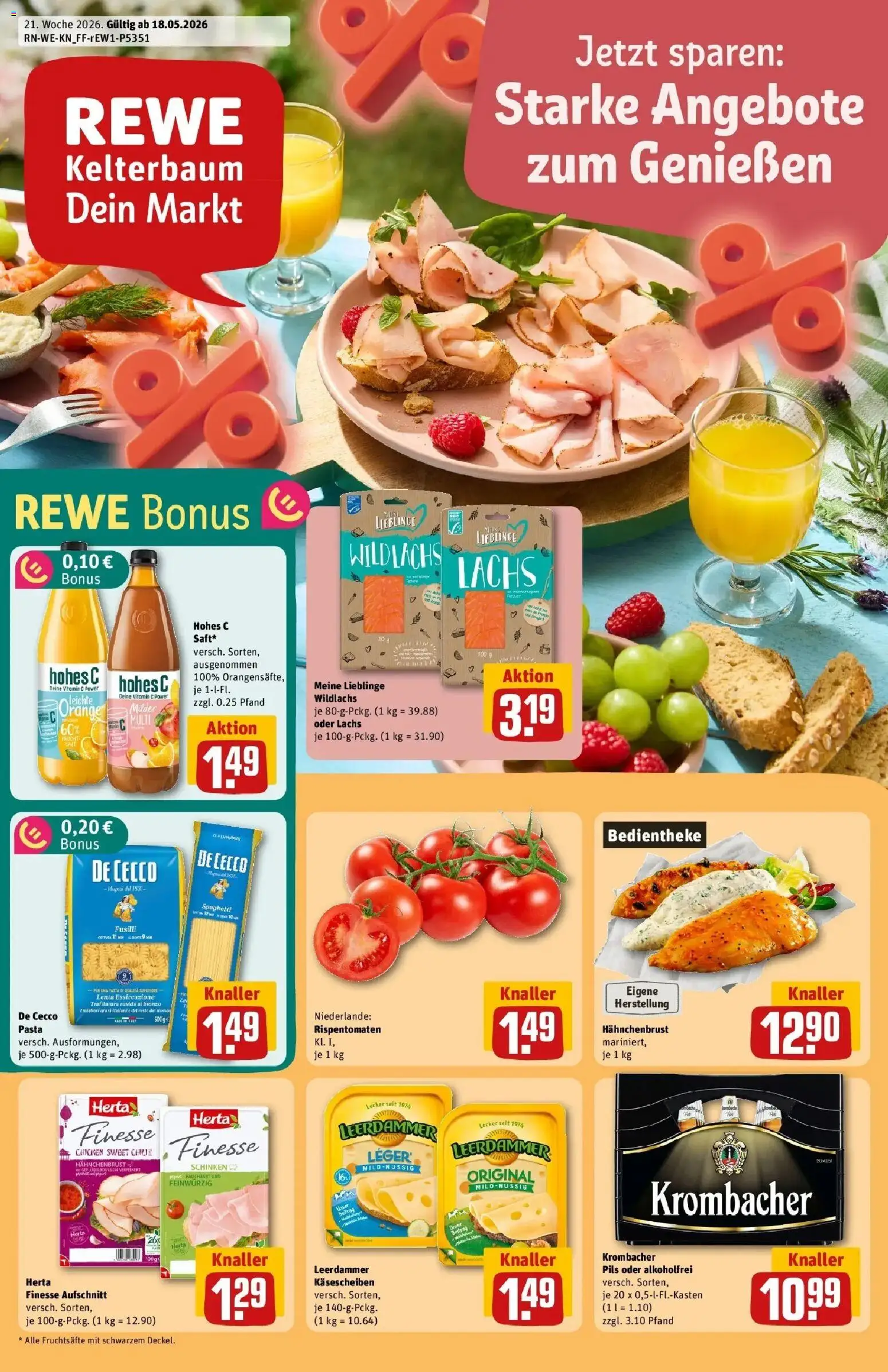 Rewe Prospekt Troisdorf – gültig ab 17.05.2026 | Seite: 1 | Produkte: Pils, Leerdammer, Lachs, Hahnchenbrust
