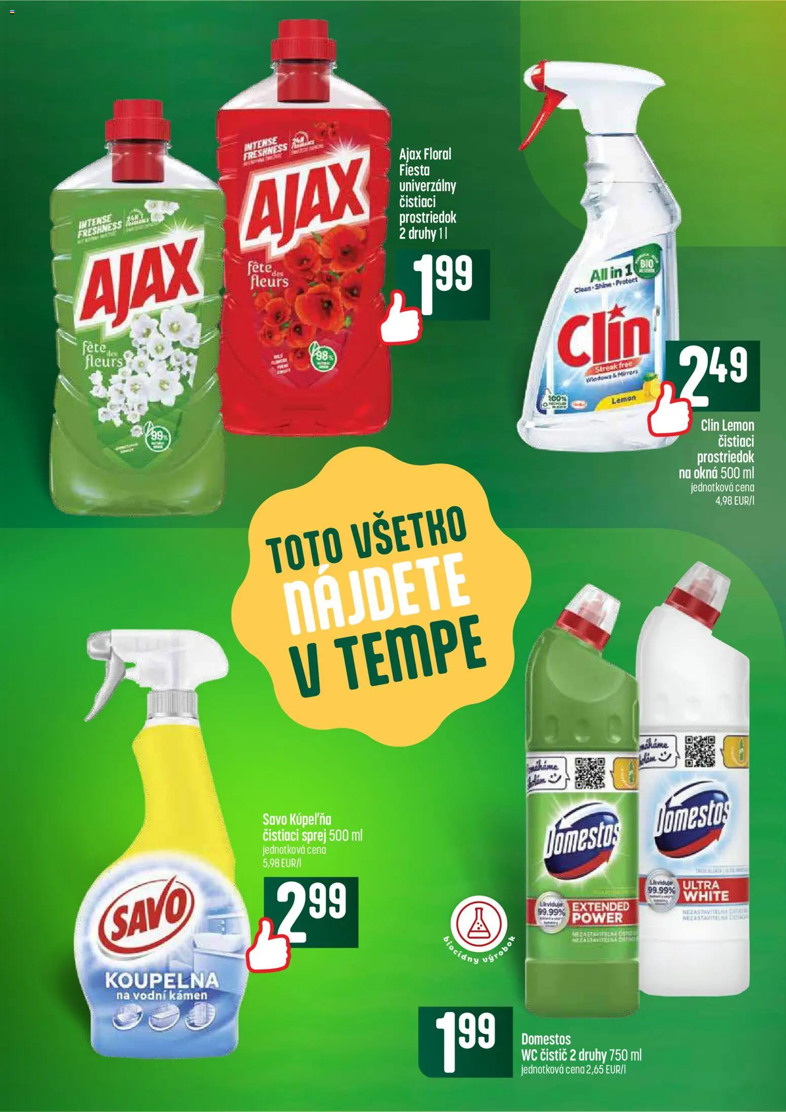 Nové COOP Jednota akcie – leták je platný od 02.07.2026 | Strana: 52 | Produkty: Wc, Savo, Čistiaci prostriedok, Domestos