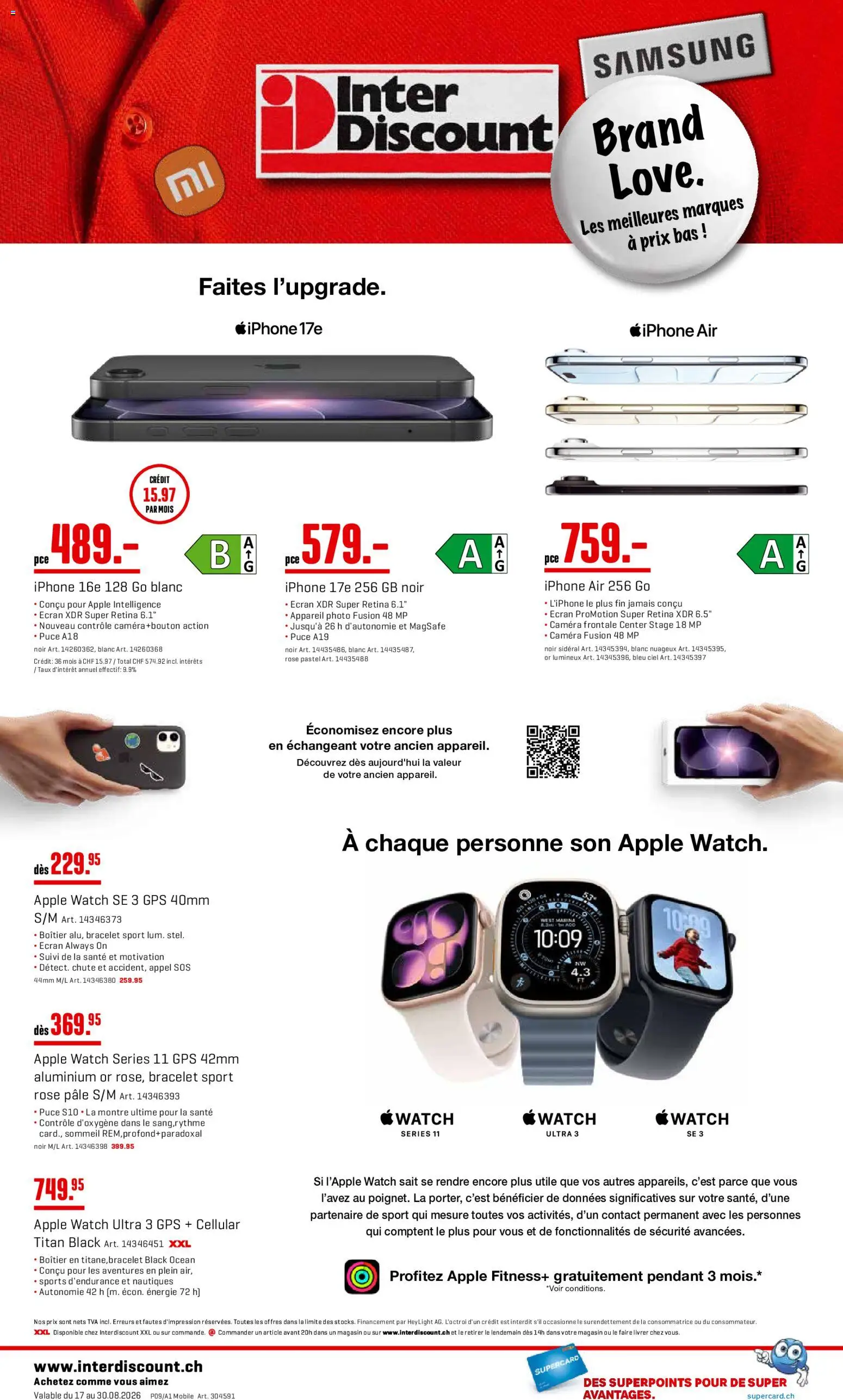 Interdiscount aktionen Mobile FR – gültig ab 17.08.2026 | Seite: 4 | Produkte: Apple, Samsung, Iphone, Apple Watch