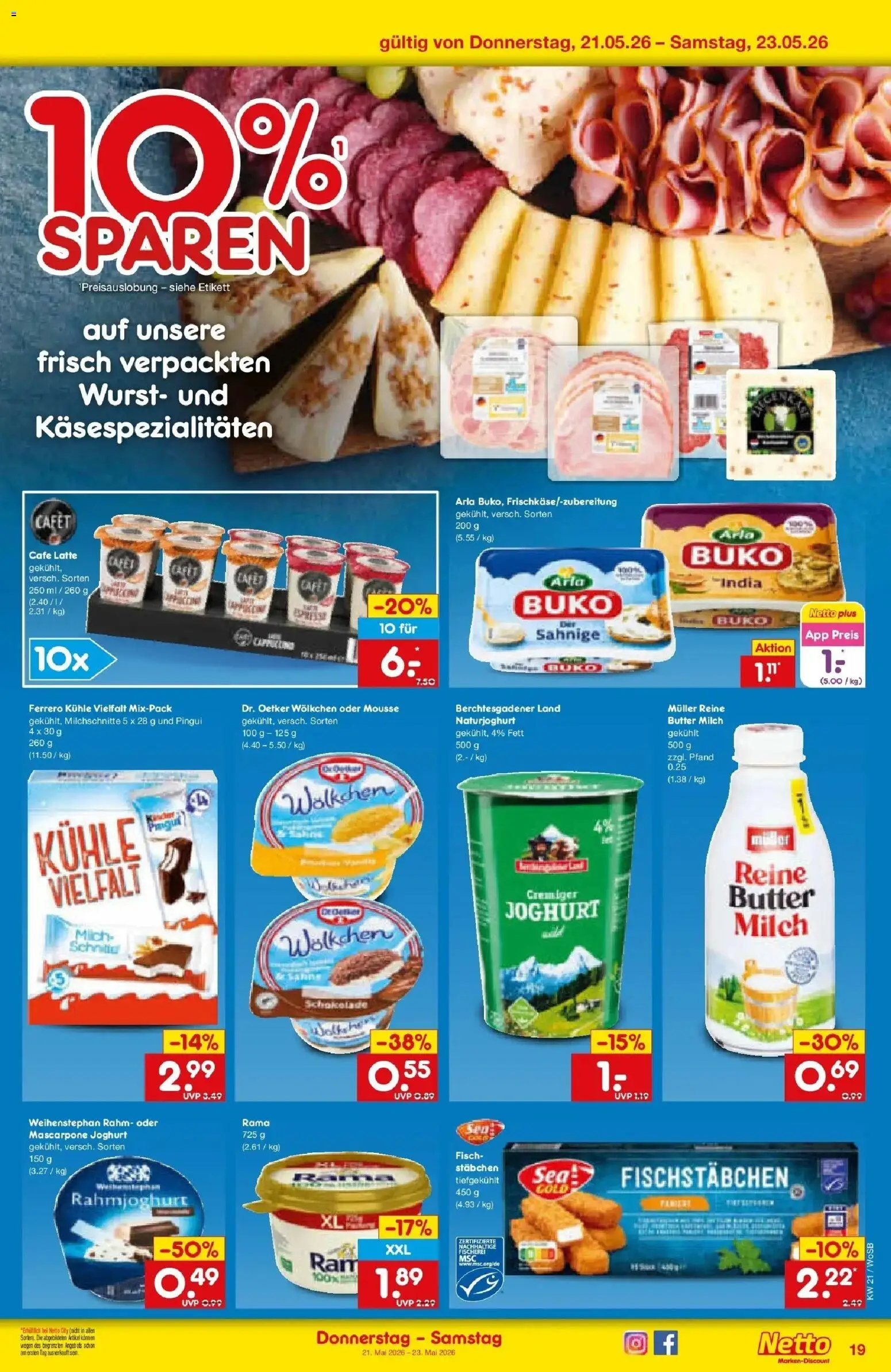 Netto Marken-Discount Prospekt Mannheim	 – gültig ab 17.05.2026 | Seite: 21 | Produkte: Rama, Mascarpone, Joghurt, Wurst