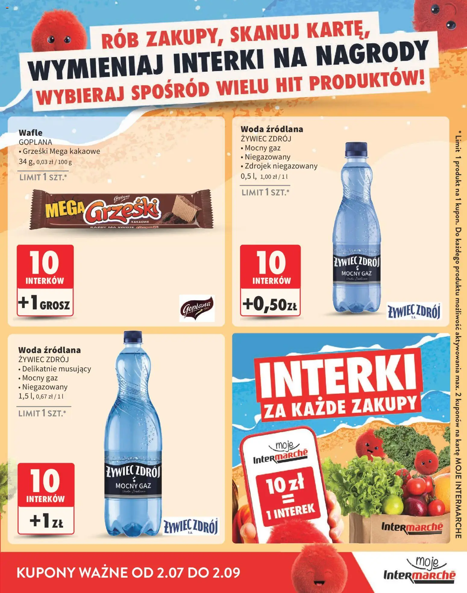 Intermarche gazetka - Katalog nagród od 02.07.2026 | Strona: 3 | Produkty: Wafle, Woda źródlana, Woda