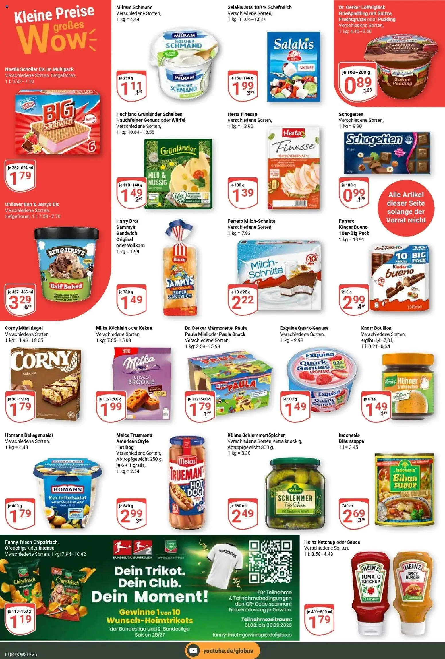 Globus Aktueller Prospekt (ab 31.08.2026) » Angebote online | Seite: 2 | Produkte: Quark, Kinder bueno, Ketchup, Sahne
