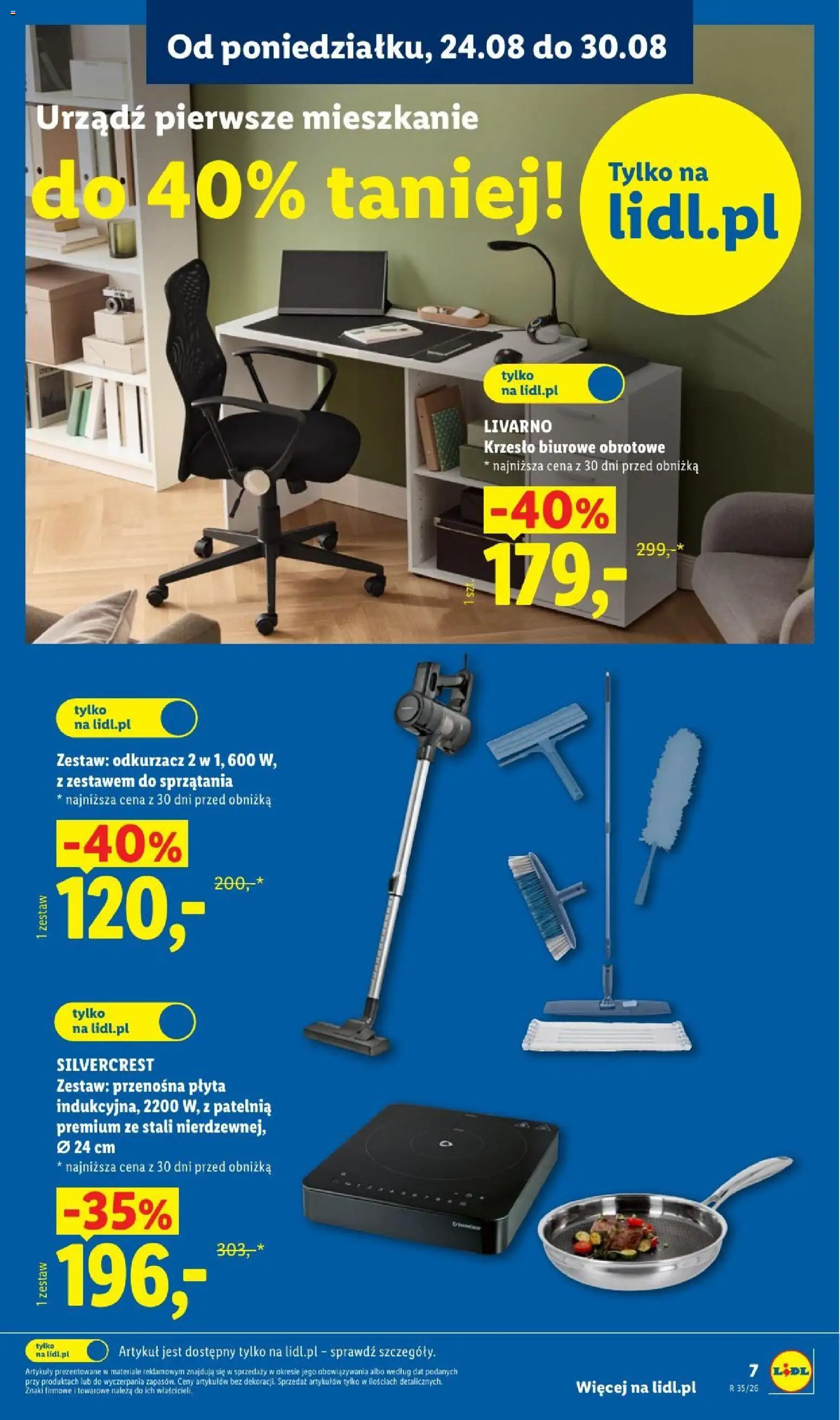 Lidl Katalog od 24.08.2026 | Strona: 7 | Produkty: Odkurzacz, Cleaner, Krzesło, Patelnia