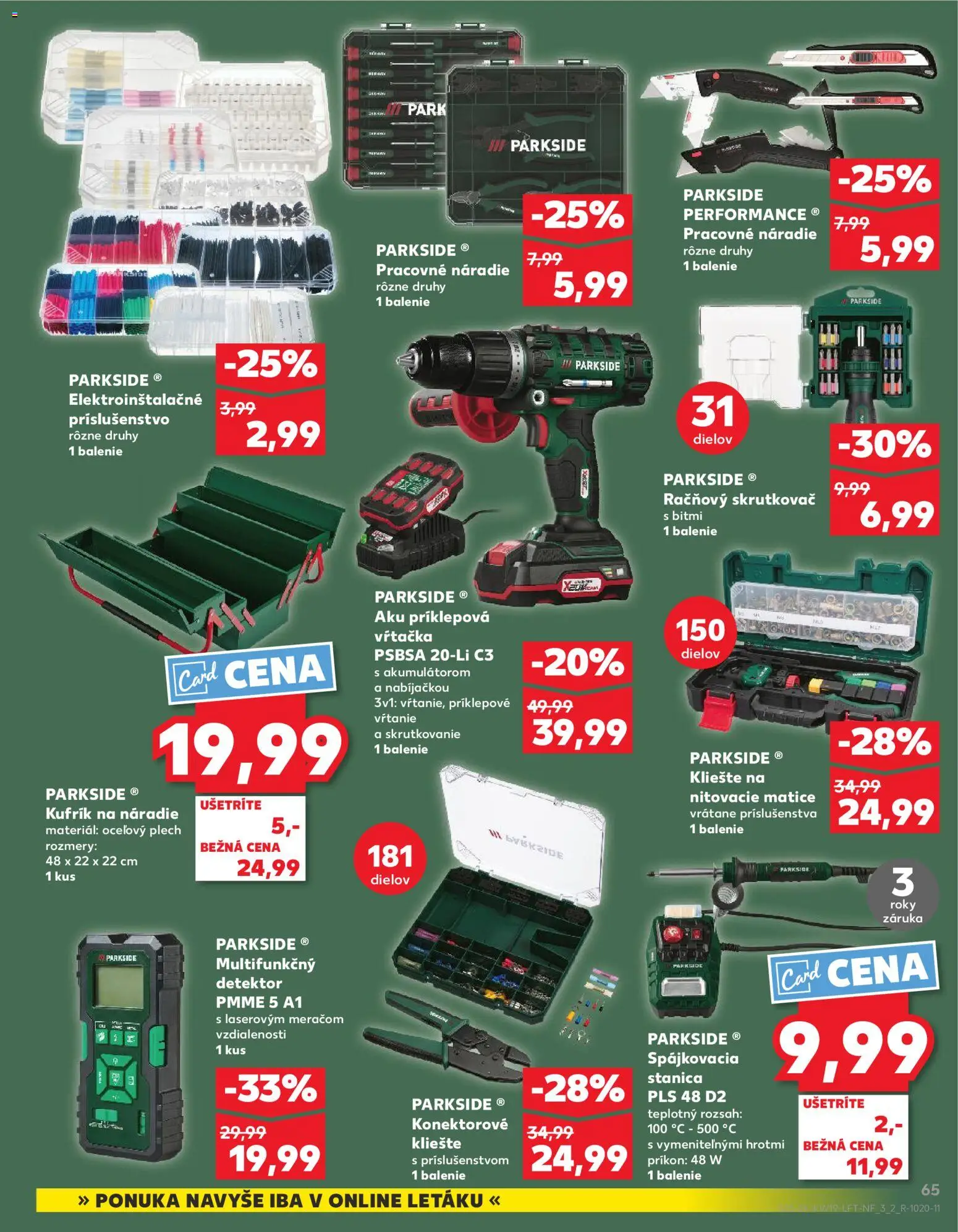 Kaufland SK akciós ujság - amely érvényes a következő dátumtól: 07.05.2026 | Oldal: 65 | Termékek: Parkside