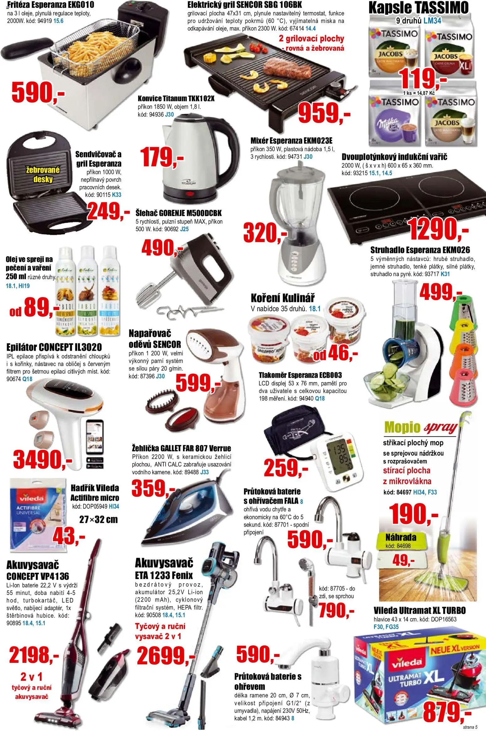 Eva supermarket leták od 24.06.2026 | Strana: 5 | Produkty: Kabel, Koření, Vileda Actifibre, Olej ve spreji
