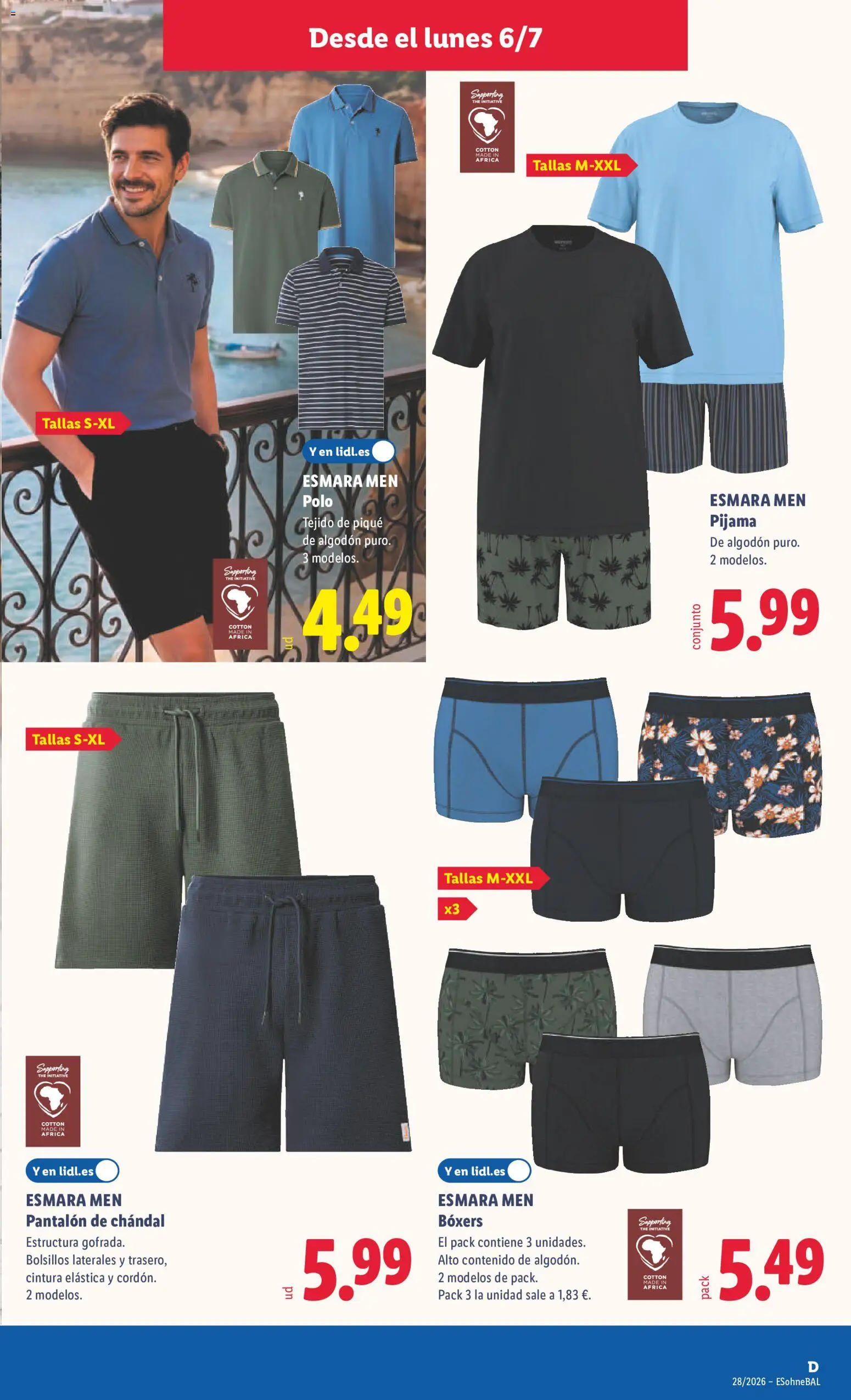 Lidl folleto de bazar │ válido desde el 06/07/2026 | Página: 23 | Productos: Pijama, Boxers, Pantalón de chándal