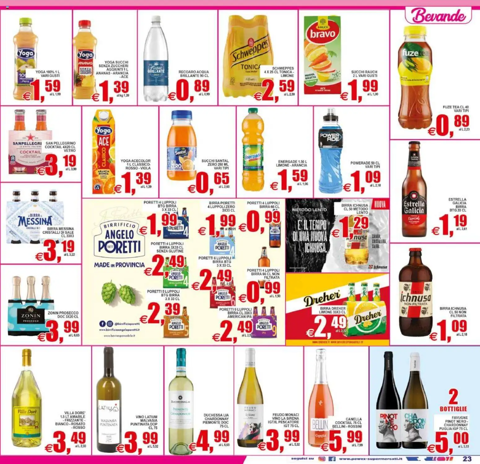 Volantino Pewex del 31/07/2026 | Pagina: 23 | Prodotti: Birra, Sale, Vino, Birra messina