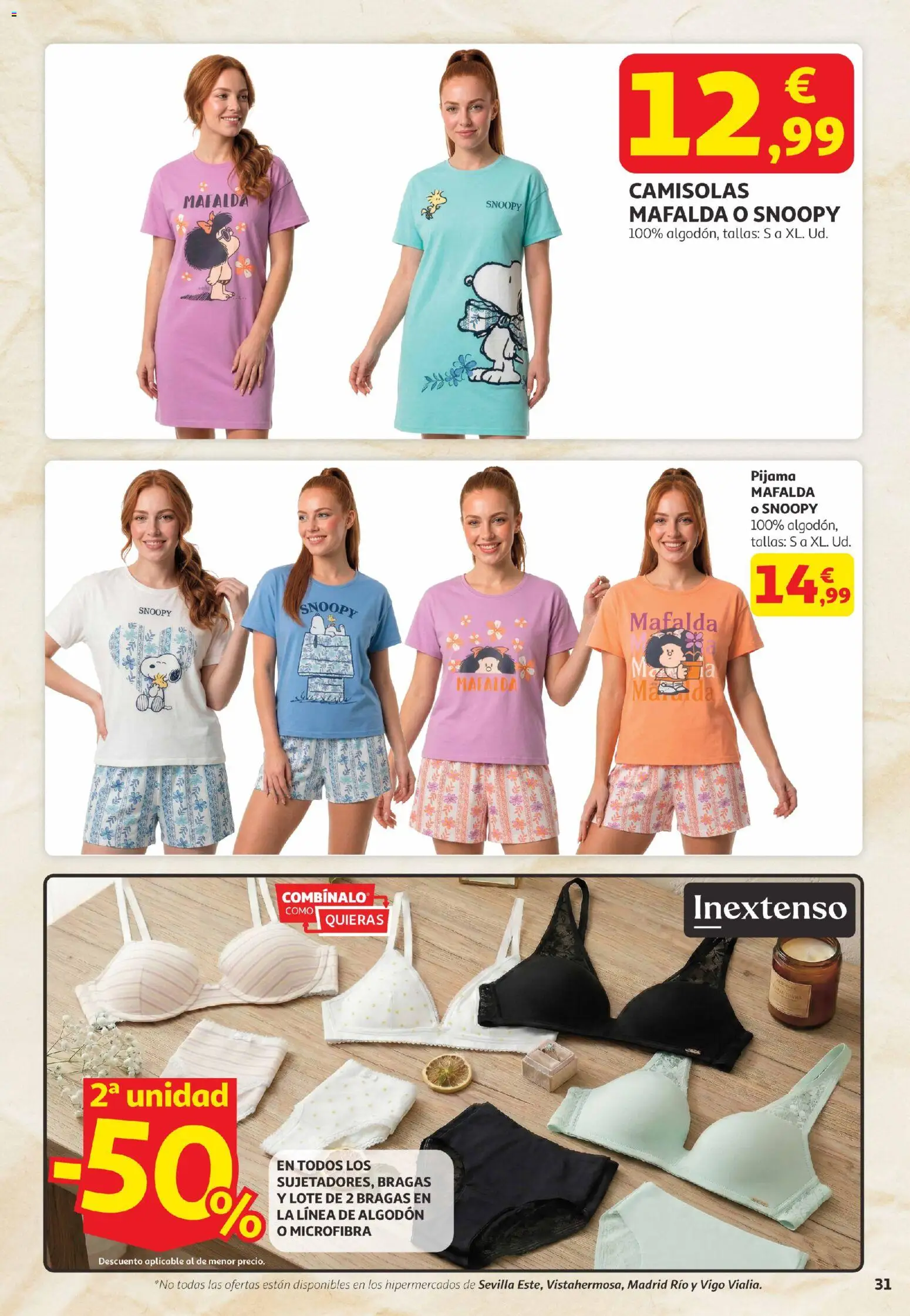 Alcampo Canarias │ válido desde el 21.04.2026 | Página: 31 | Productos: Bragas, Pijama