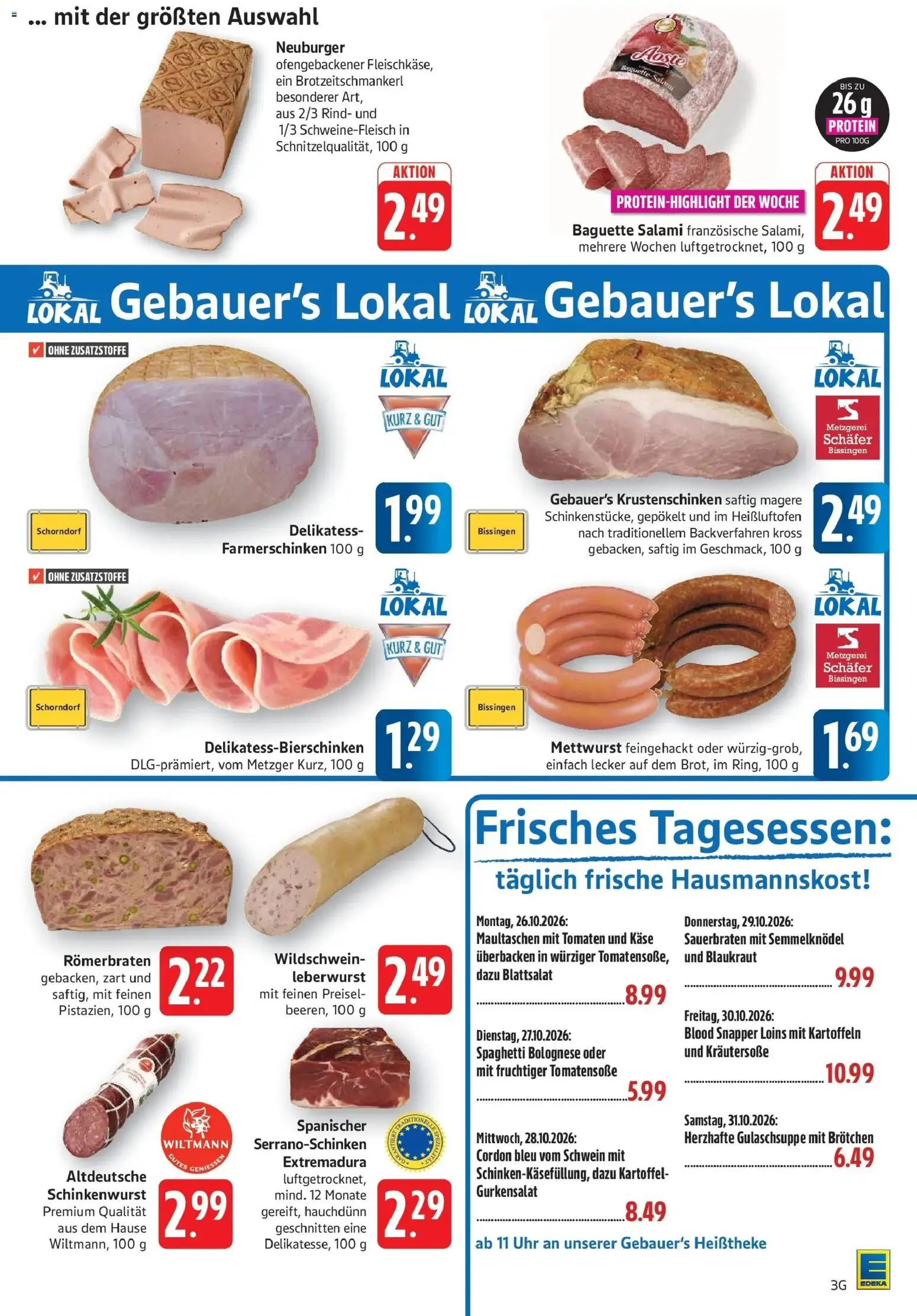 Edeka Prospekt Filderstadt-Bonlanden (ab 26.10.2026) » Angebote Online | Seite: 3 | Produkte: Käse, Spaghetti, Kartoffeln, Salami
