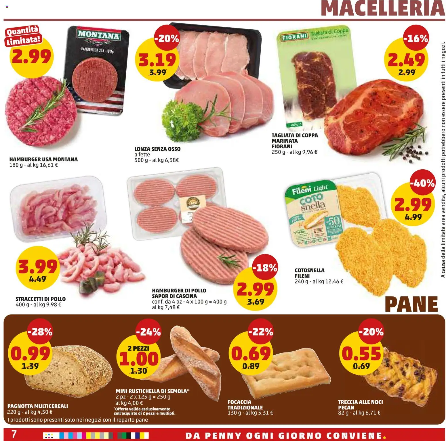 Volantino PENNY del 16/07/2026 | Pagina: 7 | Prodotti: Pane, Pollo, Noci, Hamburger