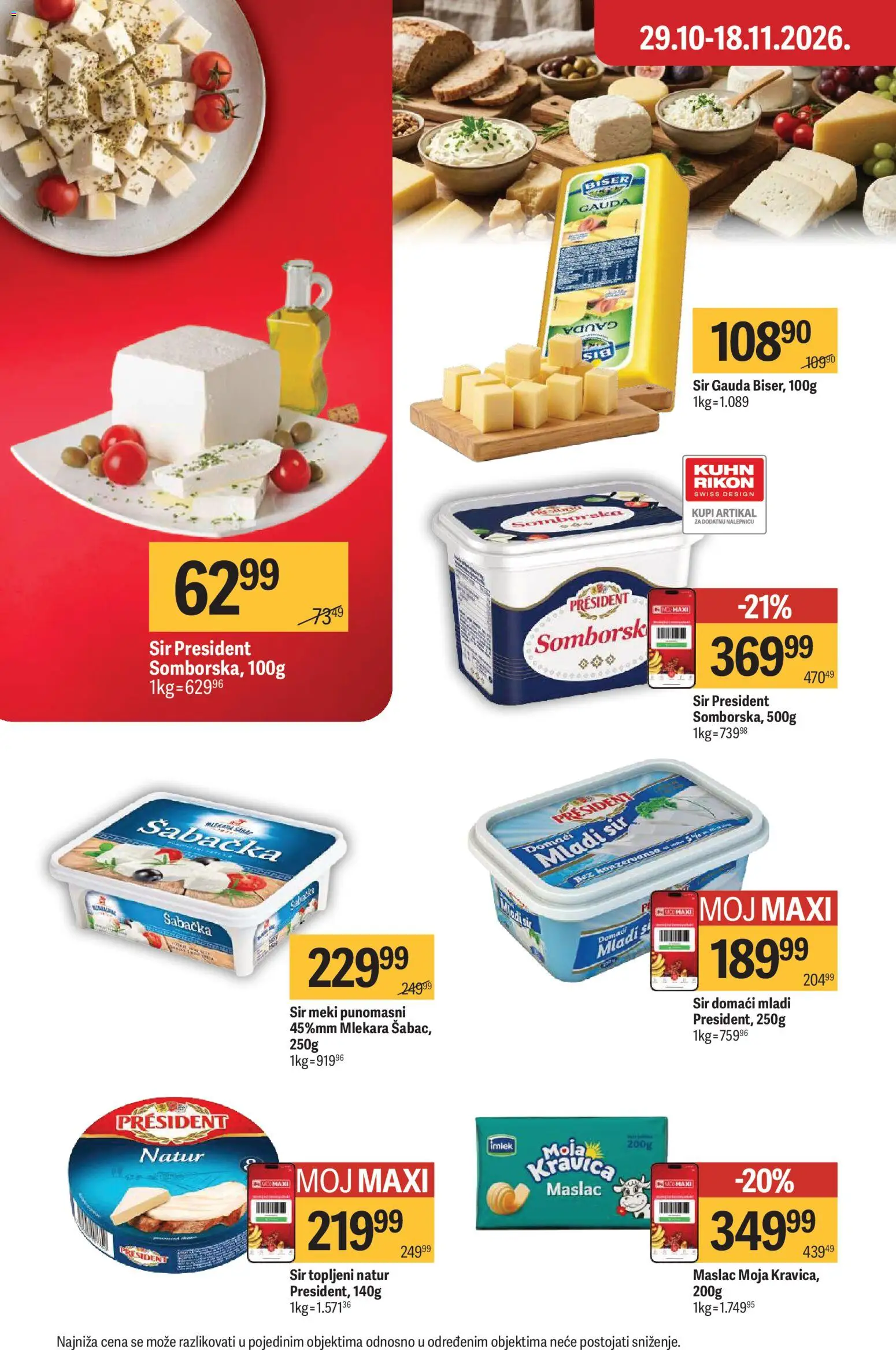 Maxi katalog - važi od 29.10.2026 | Strana: 13 | Proizvode: Maslac, Mladi sir, Sir
