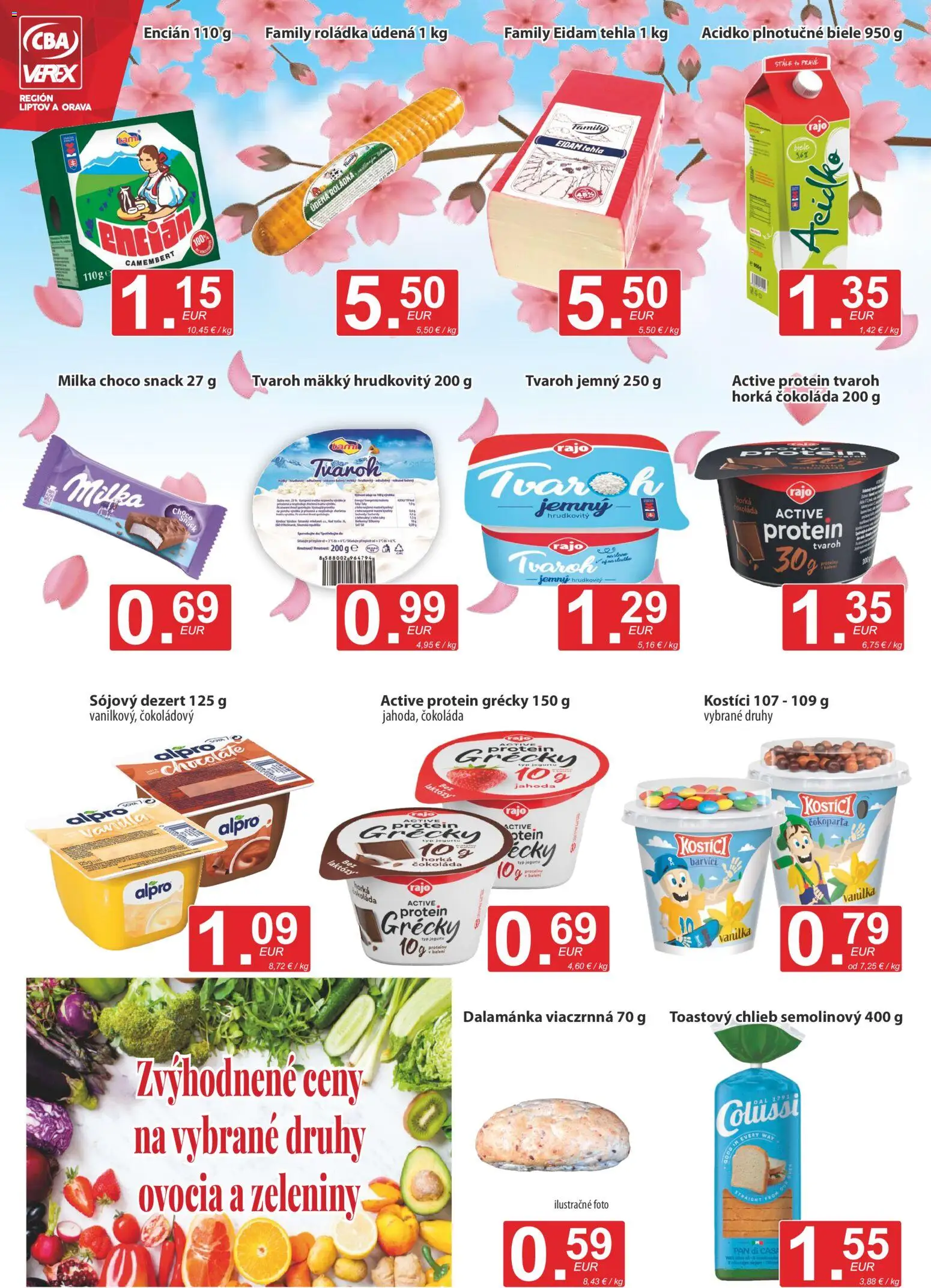 Nové CBA Verex akcie – leták je platný od 21.05.2026 | Strana: 6 | Produkty: Chlieb, Eidam, Encián, Alpro