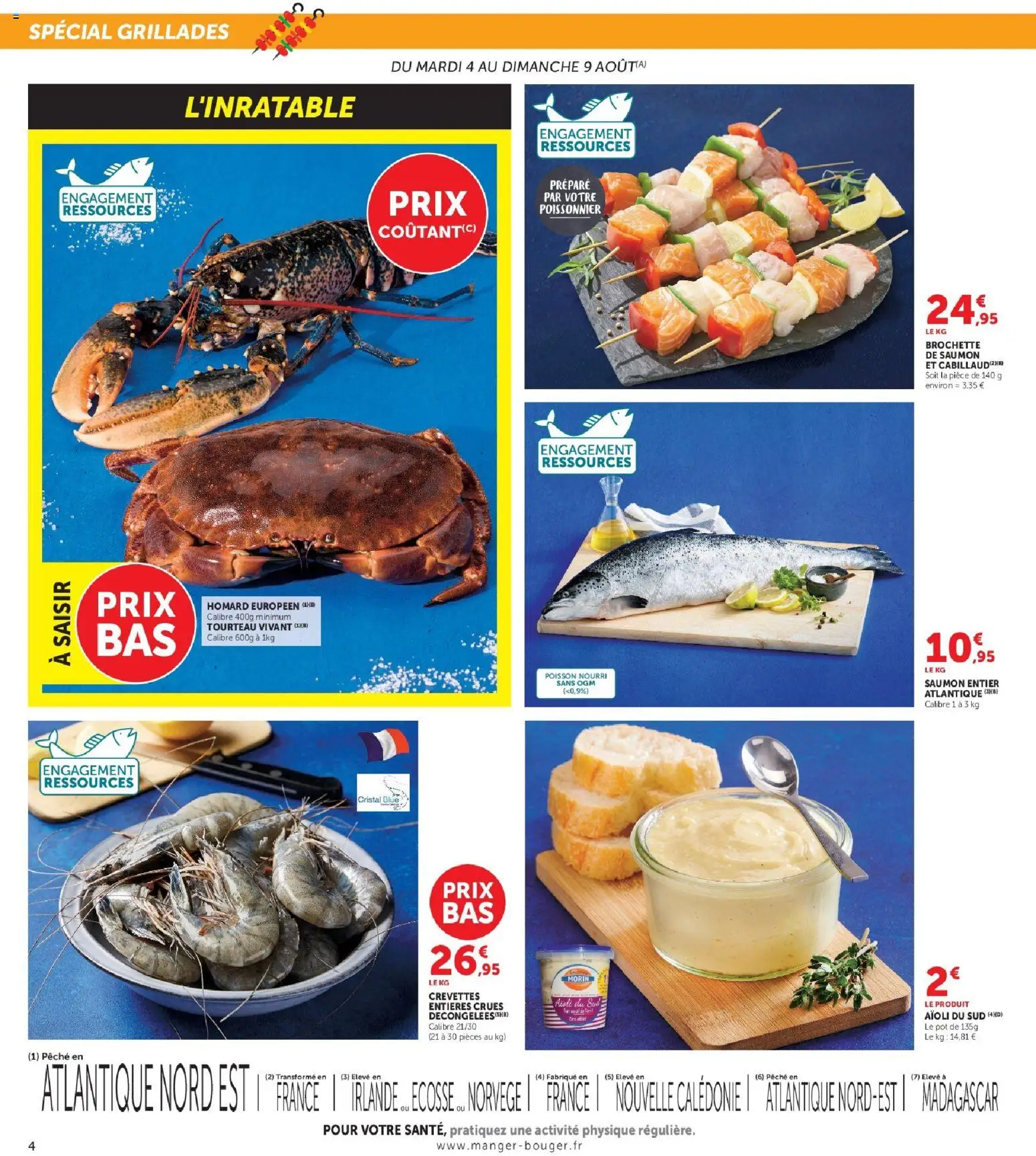{H1} | Page: 4 | Produits: Pêche, Tourteau vivant, Homard, Saumon