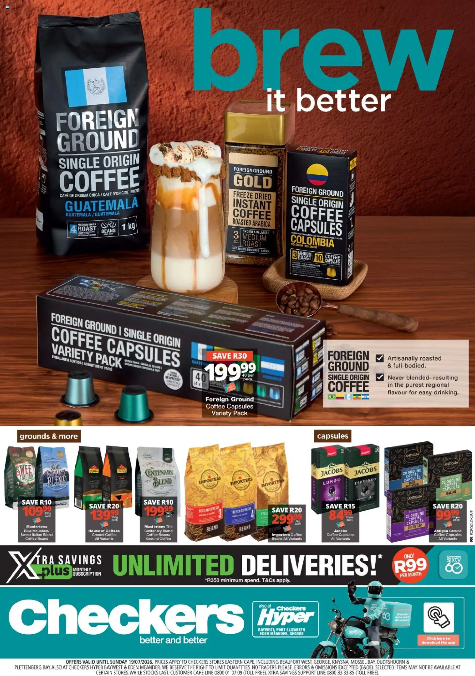 New Checkers catalogue – valid from 01/07/2026 | Page: 1 | Products: Beans, Coffee