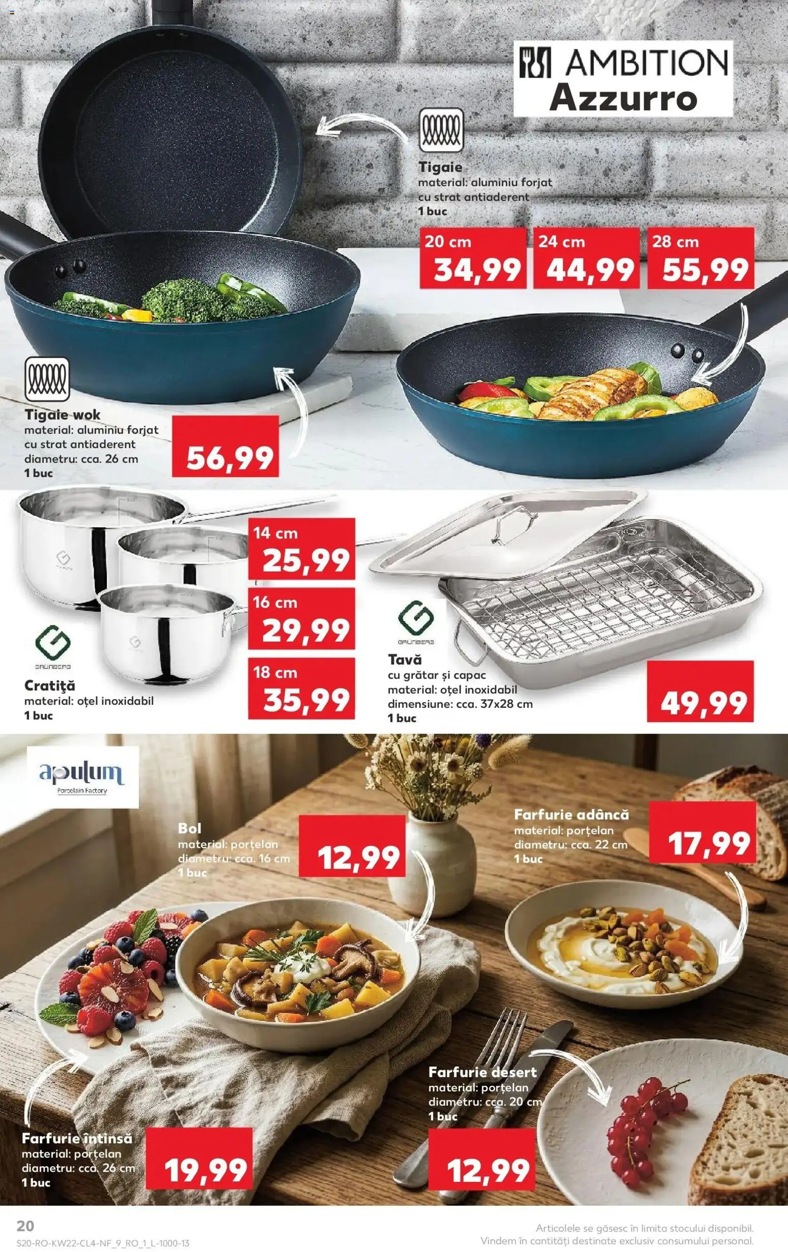 Noul catalog Kaufland – valabil de la 27.05.2026 | Pagină: 20 | Produse: Tigaie, Cratiță, Bol, Grătar