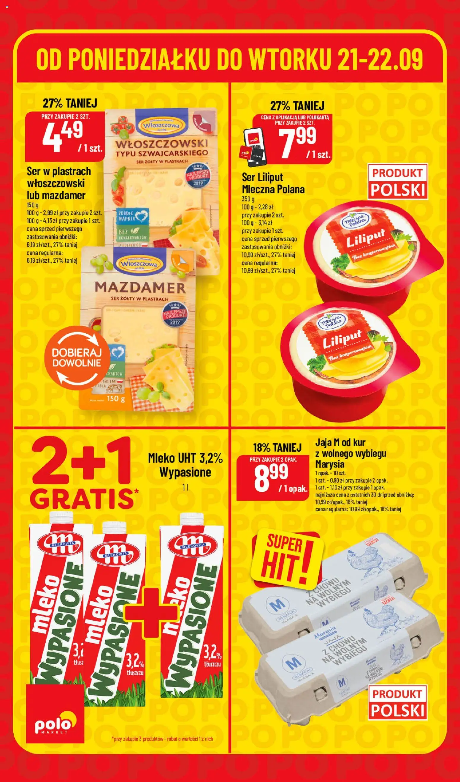 POLOmarket gazetka - Super Hity od 21.09.2026 | Strona: 4 | Produkty: PC, Mleko, Ser, Jaja