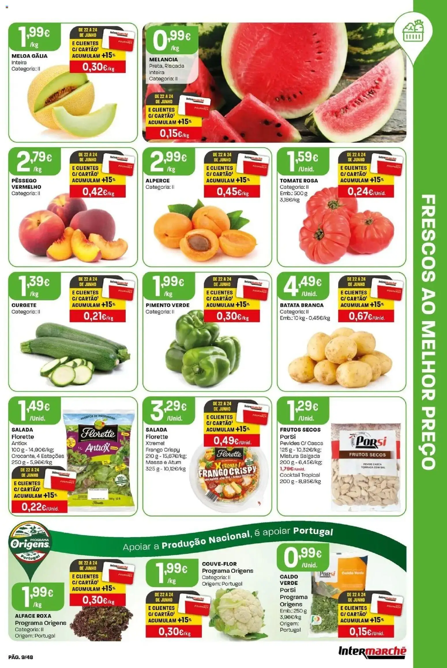 Intermarché - Isto é que são preços BAIXOS! │ válido de 18/06/2026 | Página: 9 | Produtos: Batata, Atum, Curgete, Sal