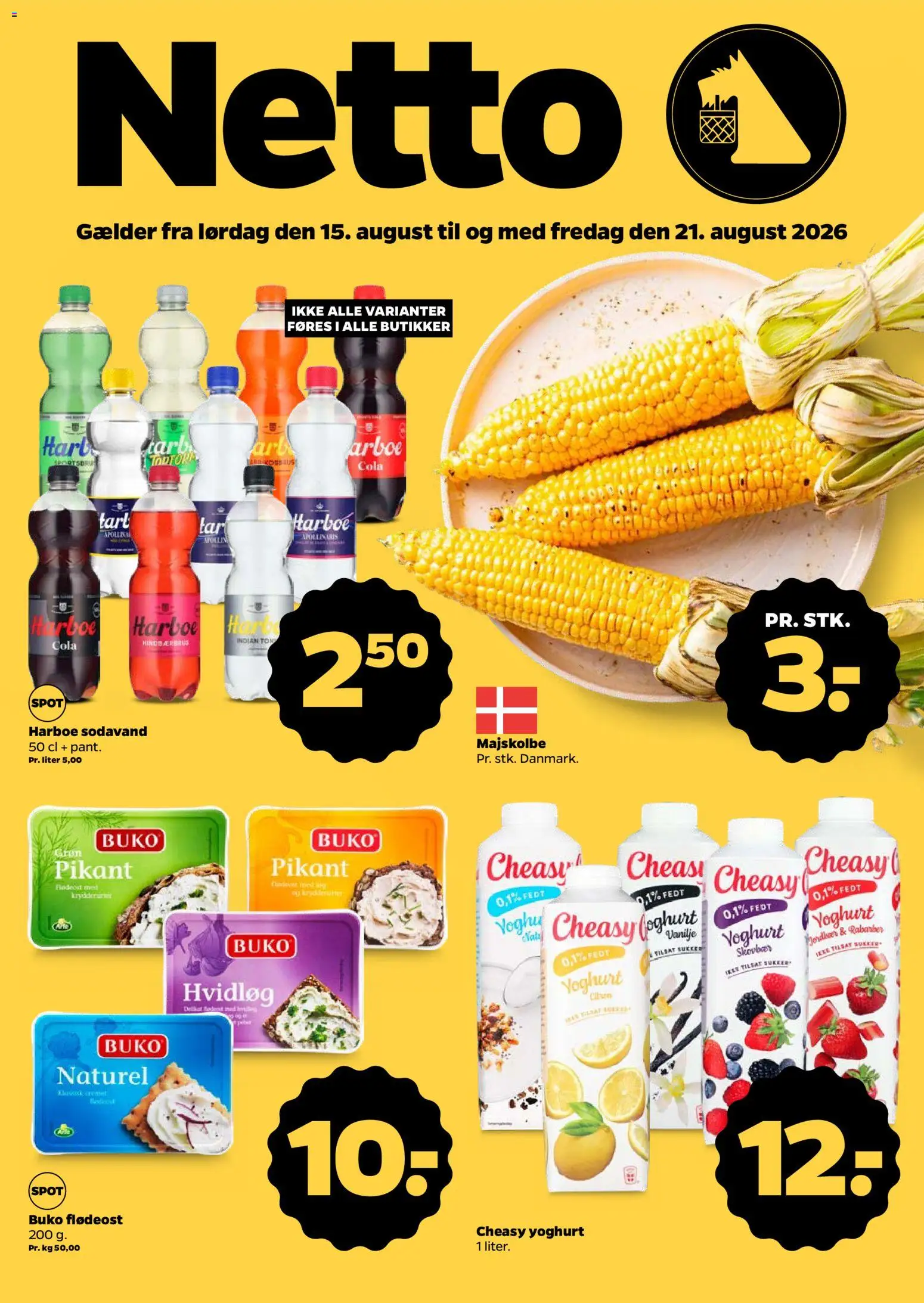Netto tilbudsavis – gyldig fra 15/08/2026 | Side: 1 | Produkter: Rabarber, Yoghurt, Sodavand, Flødeost