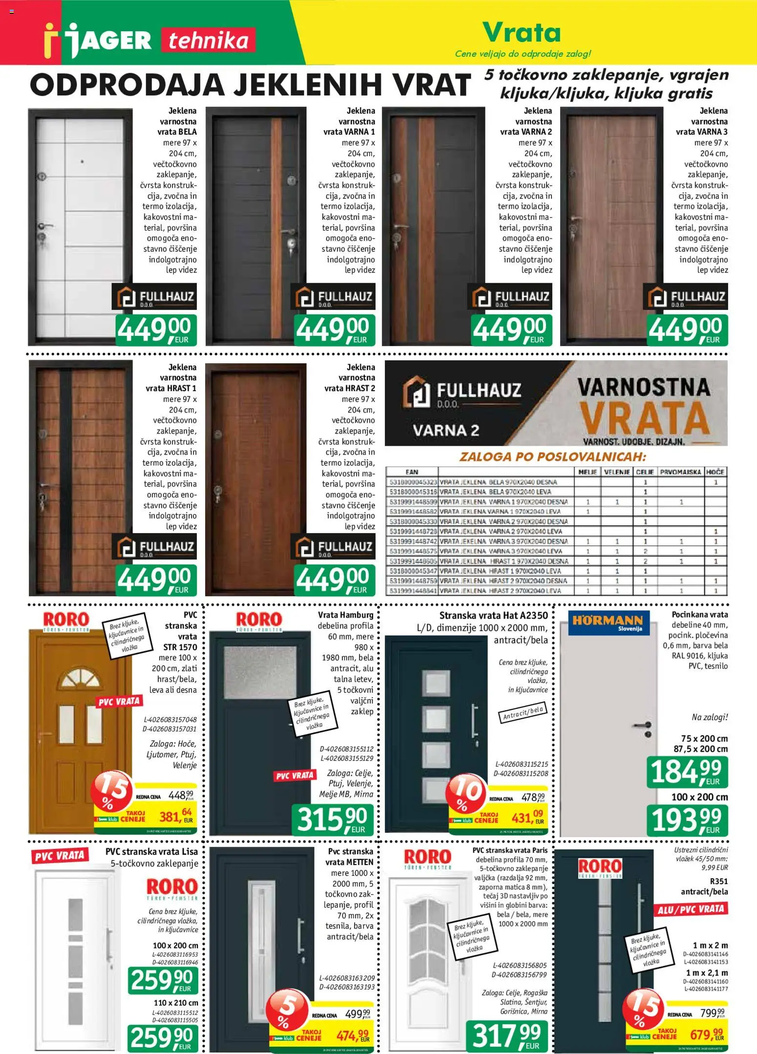Novi Jager katalog ponudbe – veljaven od 01.07.2026 | Stran: 6 | Izdelki: Kljuka, PVC vrata, Barva, Vrata