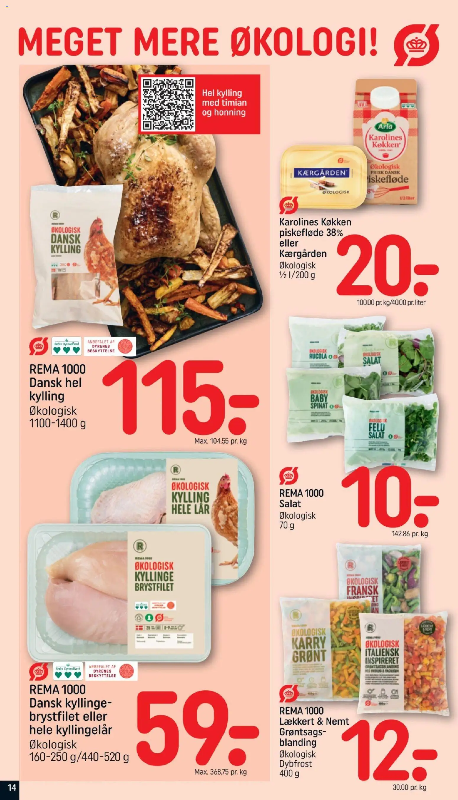 Rema 1000 tilbudsavis – gyldig fra 16/08/2026 | Side: 14 | Produkter: Karry, Salat, Honning, Spinat