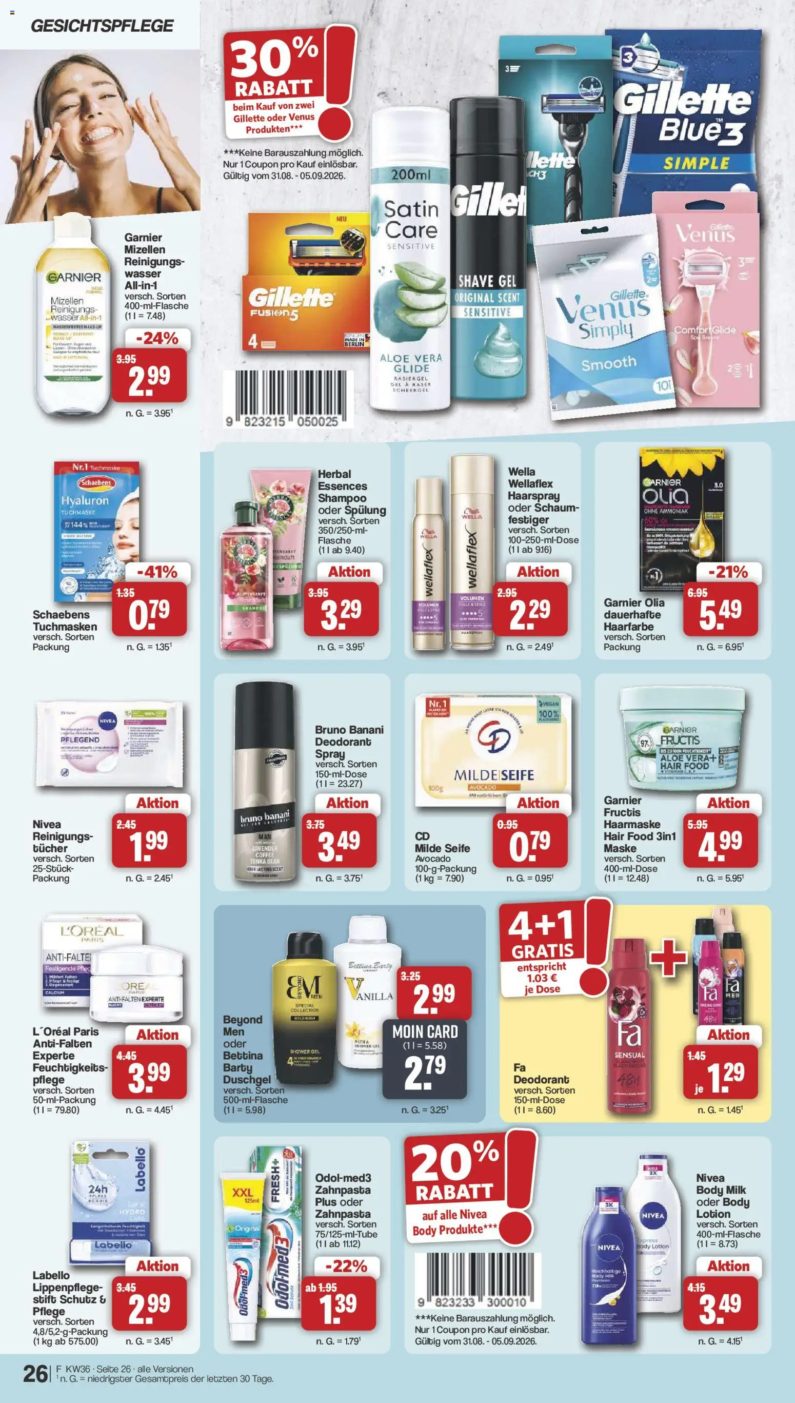 Famila Nordwest Prospekt – gültig ab 31.08.2026 | Seite: 28 | Produkte: Haarfarbe, Seife, Deodorant, Body Milk