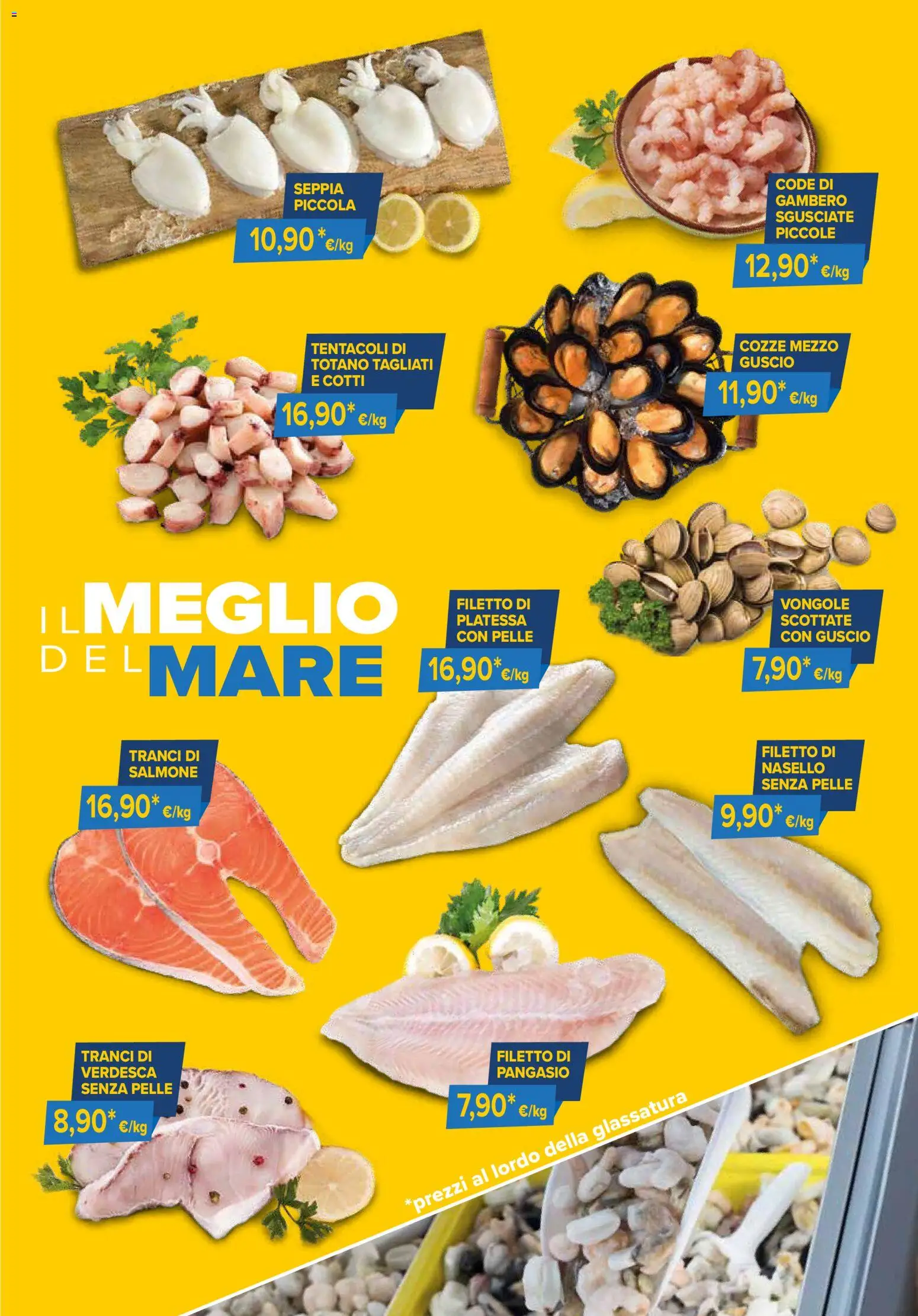 Volantino Sapore di mare del 01/09/2026 | Pagina: 3 | Prodotti: Cozze, Vongole, Filetto, Nasello