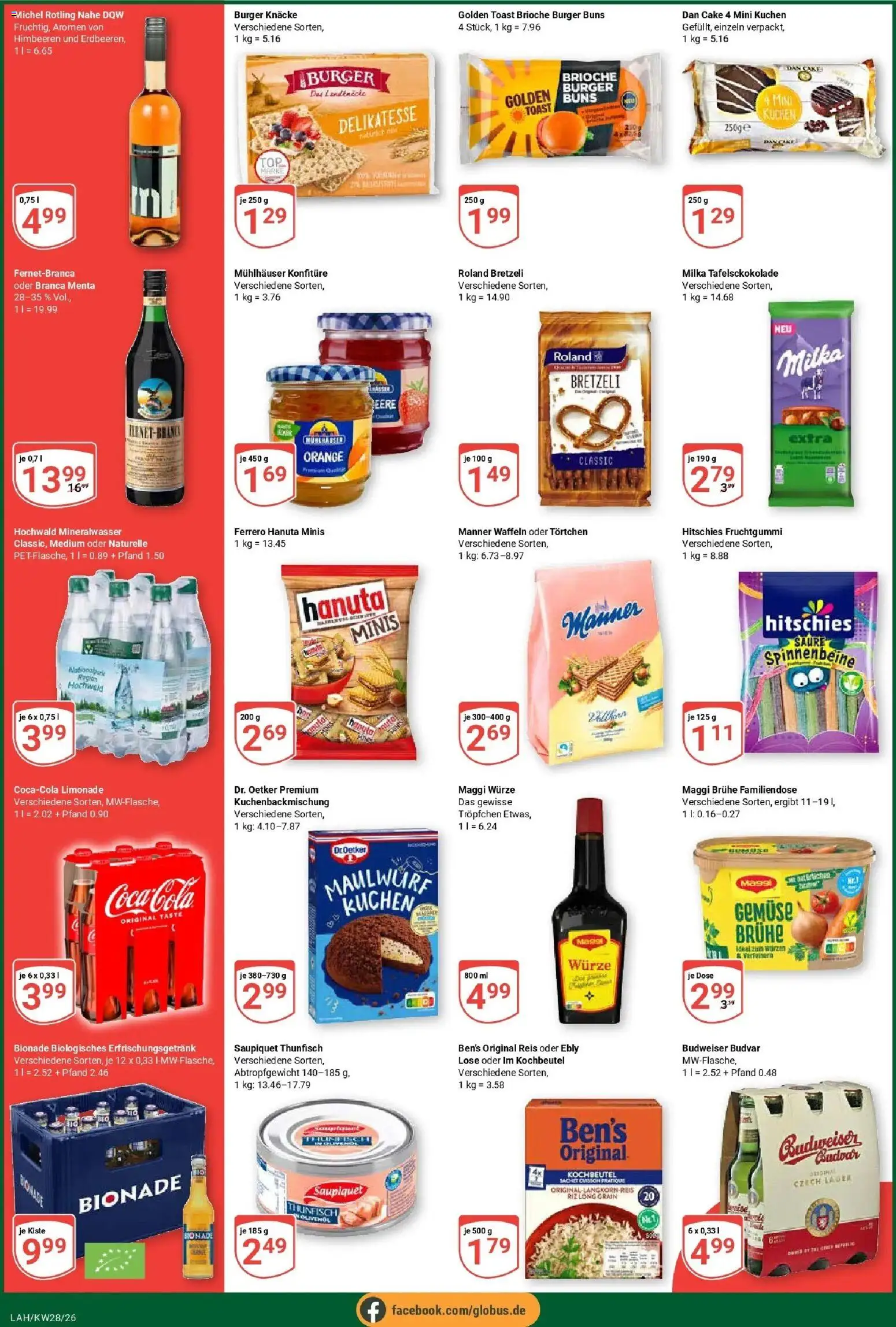 Globus Prospekt Lahnstein – gültig ab 06.07.2026 | Seite: 4 | Produkte: Maggi, Küche, Burger, Bionade