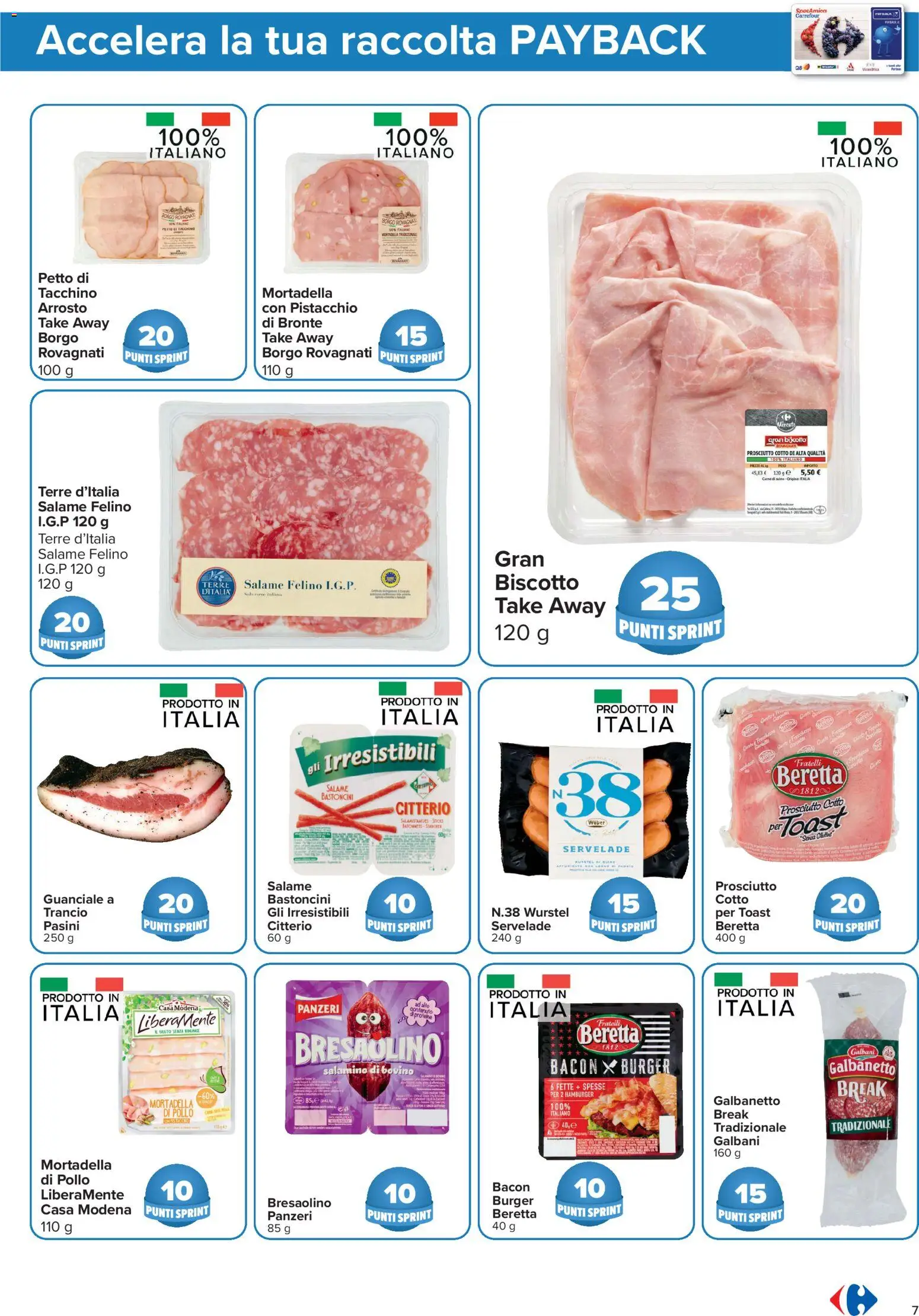 Volantino Carrefour del 23/10/2026 | Pagina: 7 | Prodotti: Prosciutto Cotto, Pollo, Wurstel, Bacon