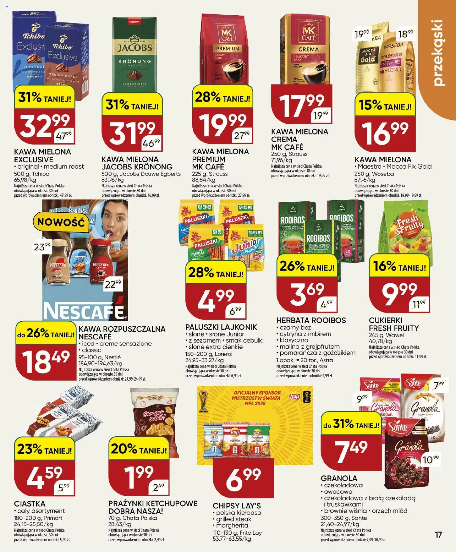Chata Polska gazetka od 18.06.2026 | Strona: 17 | Produkty: Czekoladowa, Granola, Czekolada, Cukierki