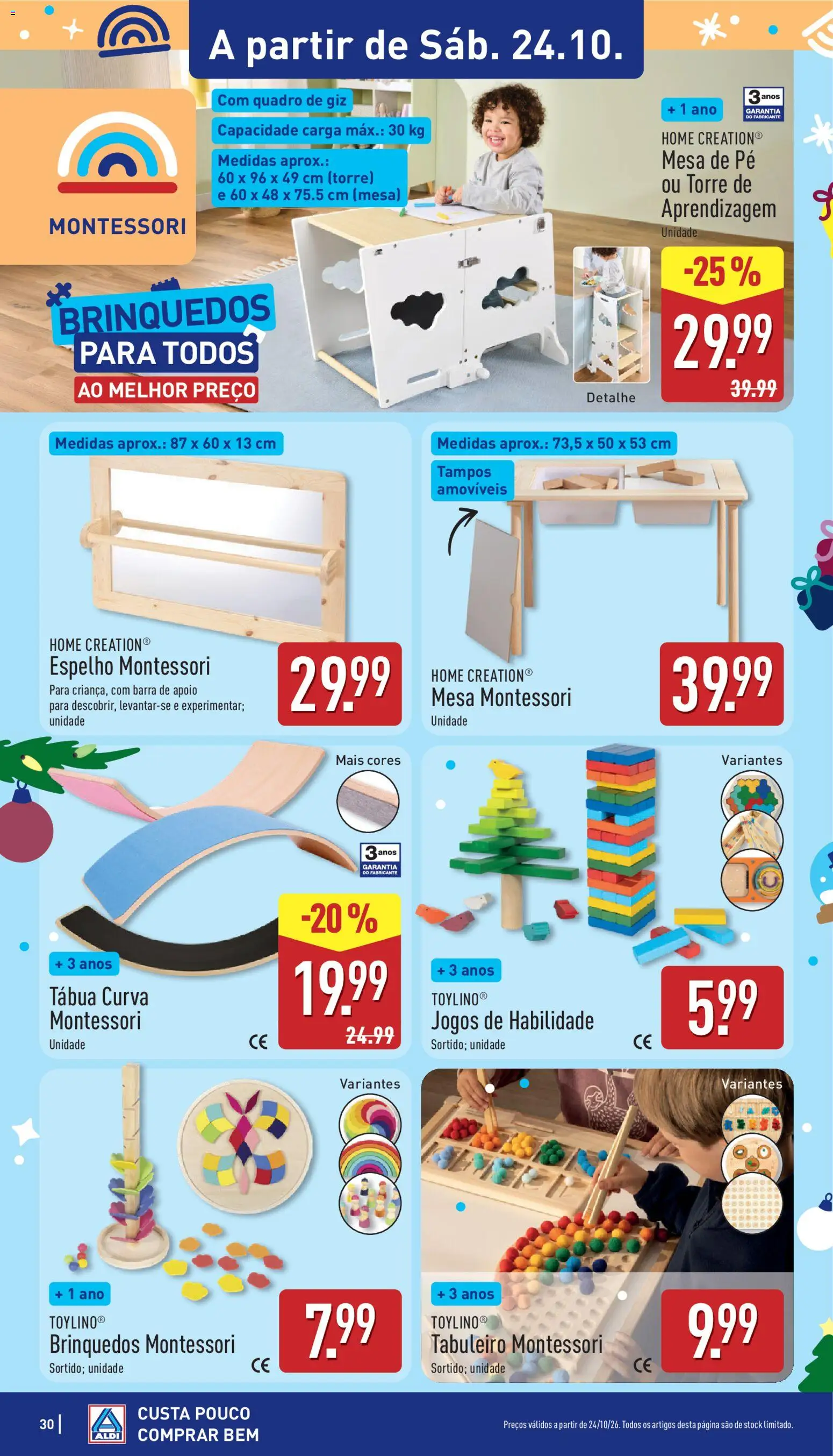 Aldi folheto │ válido de 24/10/2026 | Página: 30 | Produtos: Tábua, Jogos, Torre de aprendizagem, Brinquedos
