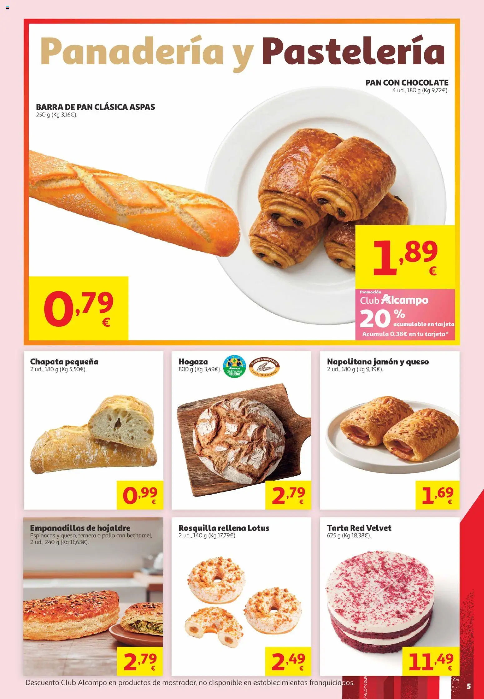 Alcampo Canarias │ válido desde el 16.06.2026 | Página: 5 | Productos: Queso, Chocolate, Πορσελάνη, Panadería