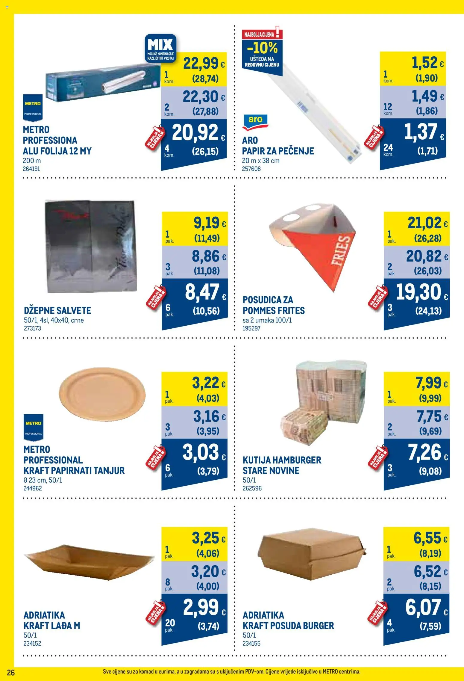Metro katalog | vrijedi od 01.10.2026 | Stranica: 26 | Proizvodi: Folija, Kutija, Pommes frites, Papir za pečenje