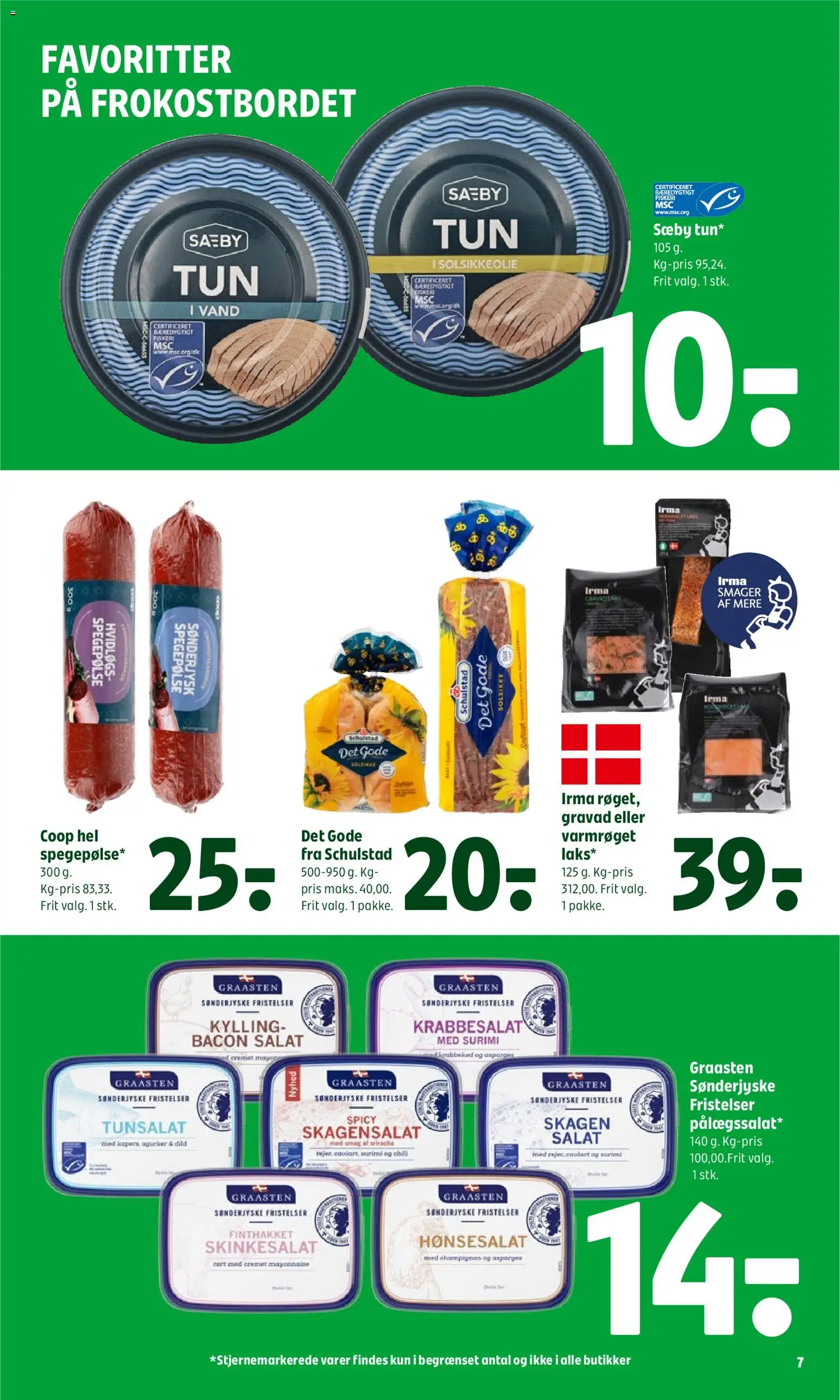 Coop 365 tilbudsavis – gyldig fra 09/07/2026 | Side: 9 | Produkter: Champignon, Agurker, Spegepølse, Asparges