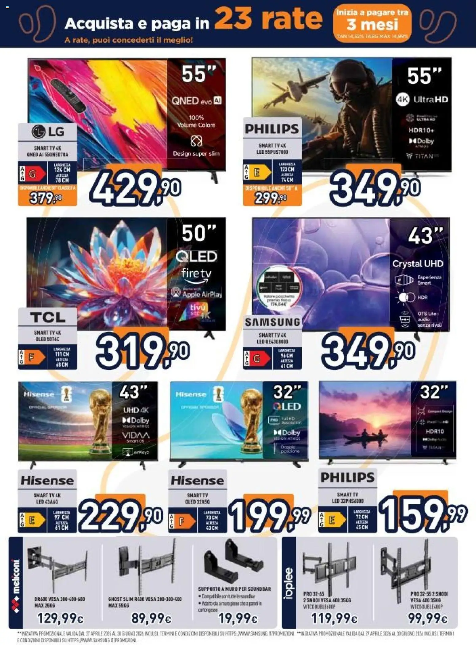 Volantino Unieuro del 29.05.2026 | Pagina: 5 | Prodotti: Soundbar, TV, Audio, Samsung