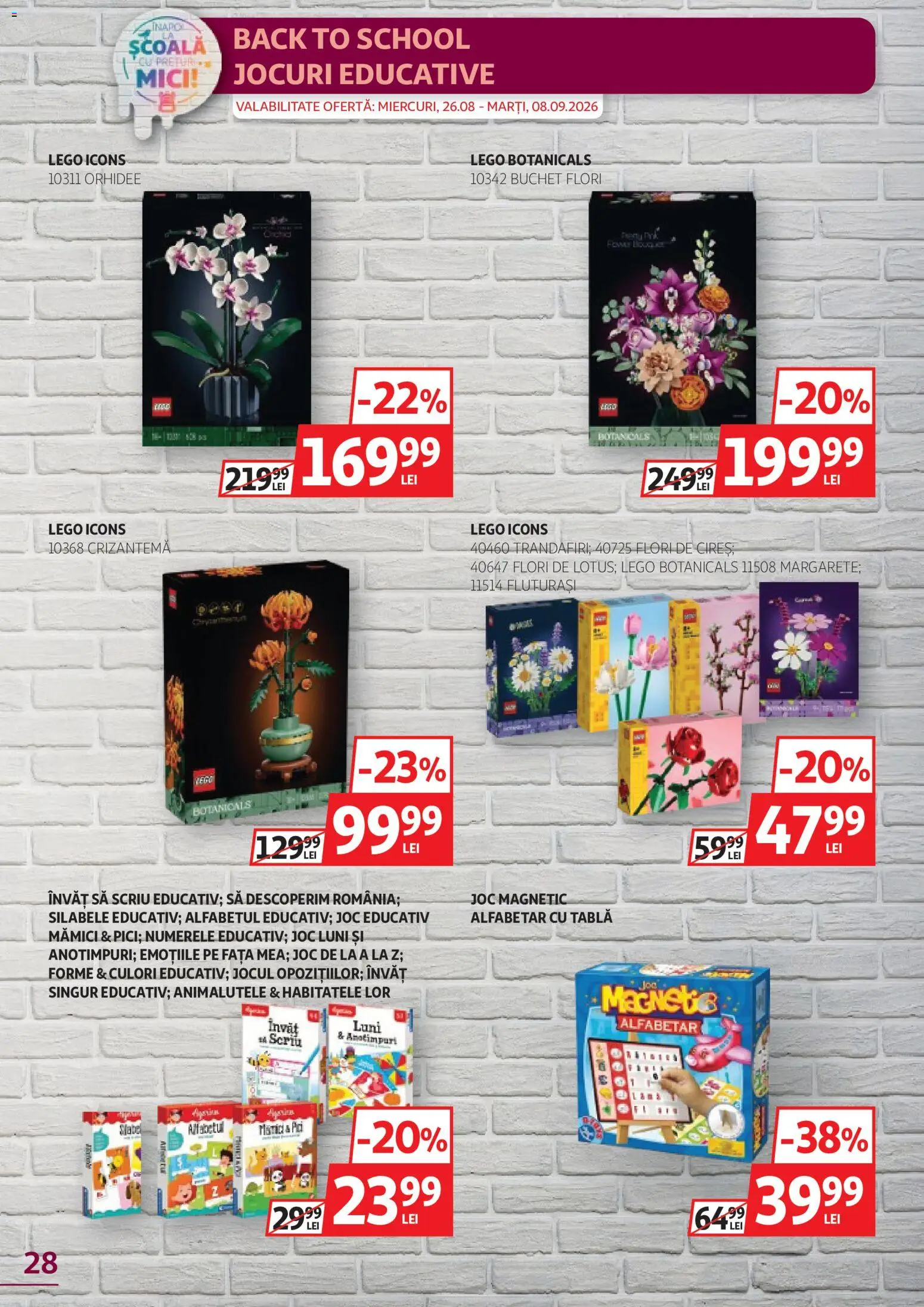 Noul catalog Auchan – valabil de la 26.08.2026 | Pagină: 28 | Produse: Joc, Orhidee, Tablă, Flori