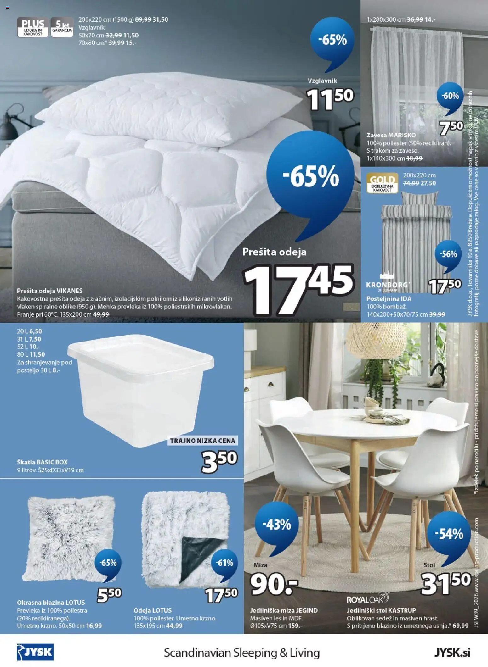 Novi JYSK katalog ponudbe – veljaven od 23.09.2026 | Stran: 12 | Izdelki: Vzglavnik, Blazina, Posteljnina, Skatla