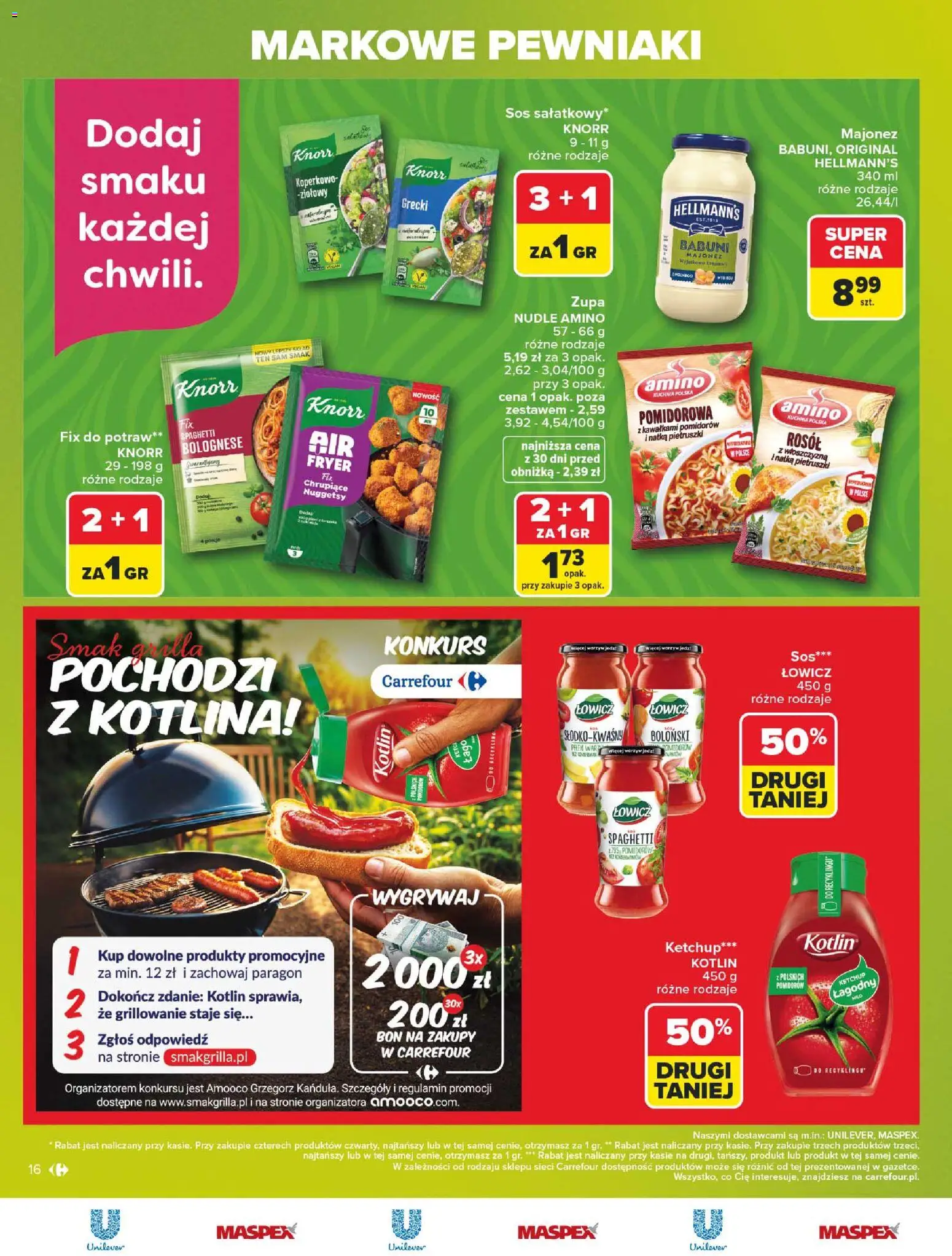 Carrefour gazetka - Markowe pewniaki od 20.07.2026 | Strona: 16 | Produkty: Ketchup, Zupa, Majonez, Sos