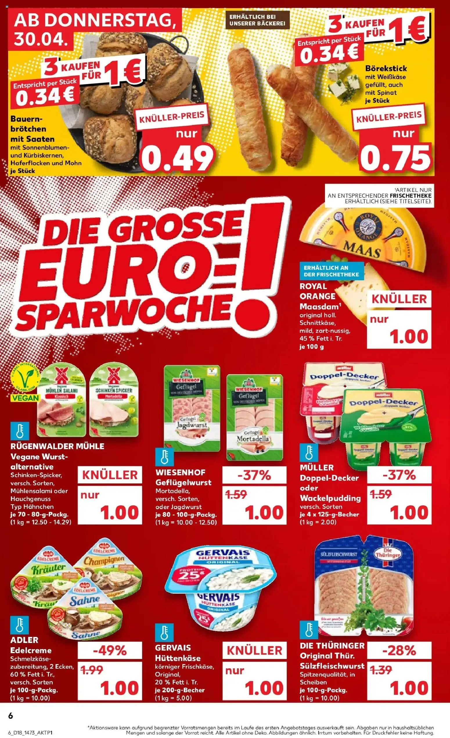 Prospekt Kaufland ab 30.04.2026 » Angebote Online zum Blättern | Seite: 6 | Produkte: Bäckerei, Pudding, Wurst, Sahne