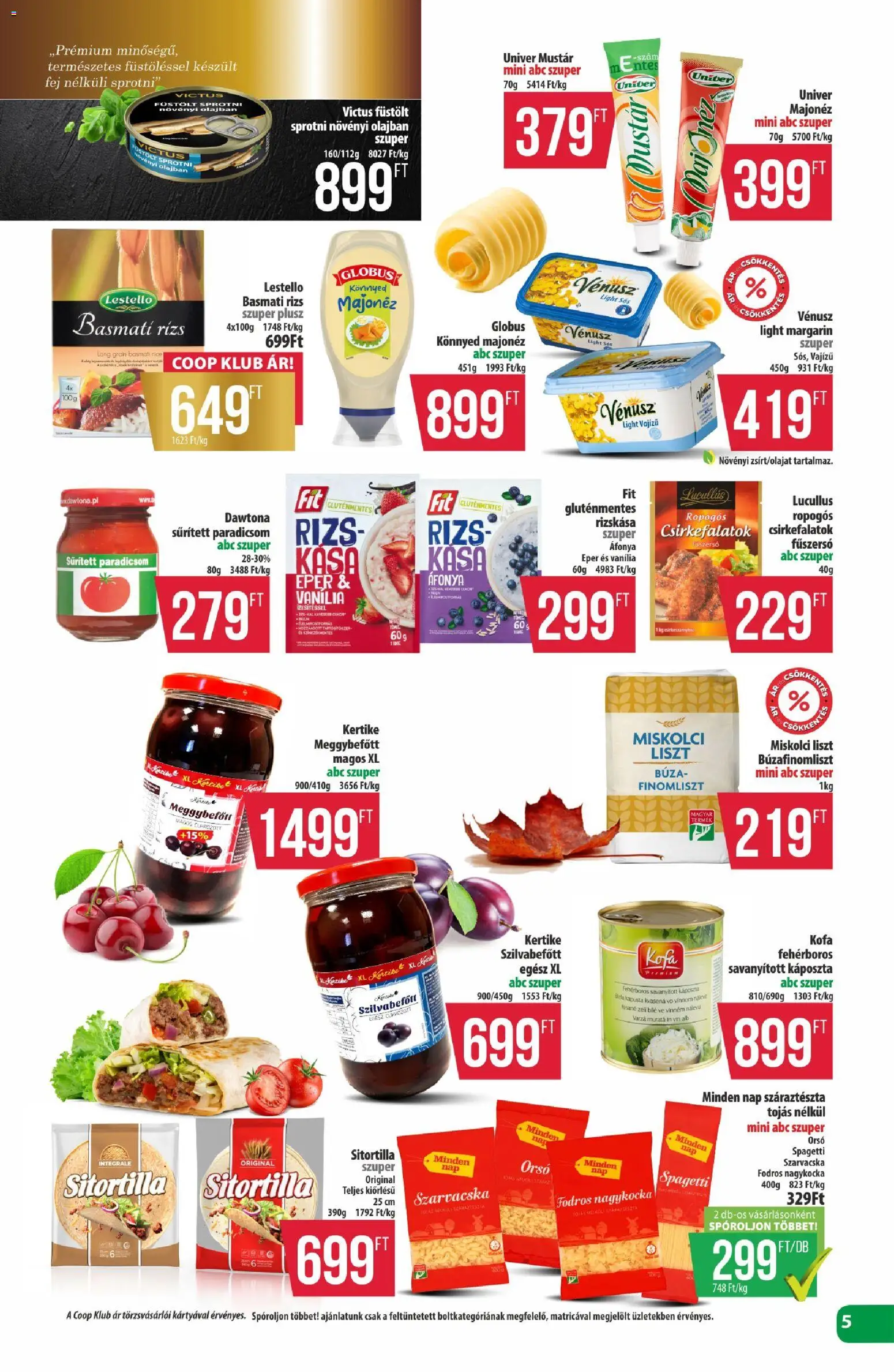 COOP akciós ujság - amely érvényes a következő dátumtól: 2026.09.24. | Oldal: 5 | Termékek: Káposzta, Búza, Paradicsom, Gluténmentes