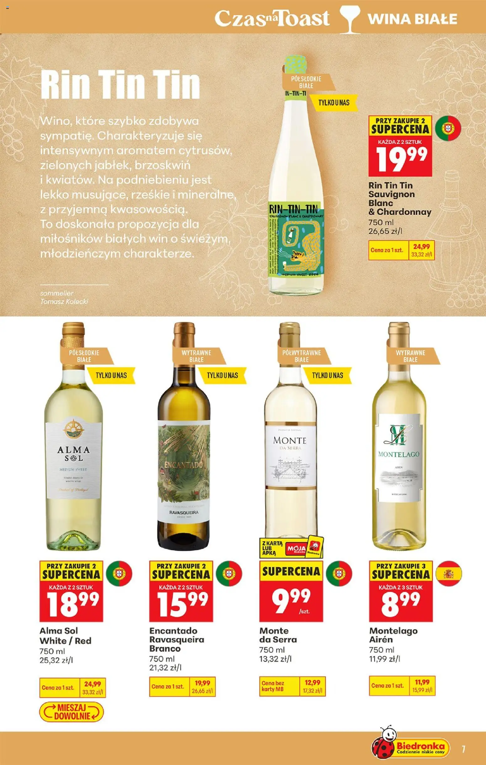 Biedronka gazetka - Czas na toast od 21.09.2026 | Strona: 9 | Produkty: Karta, Chardonnay, Białe wino, Sól