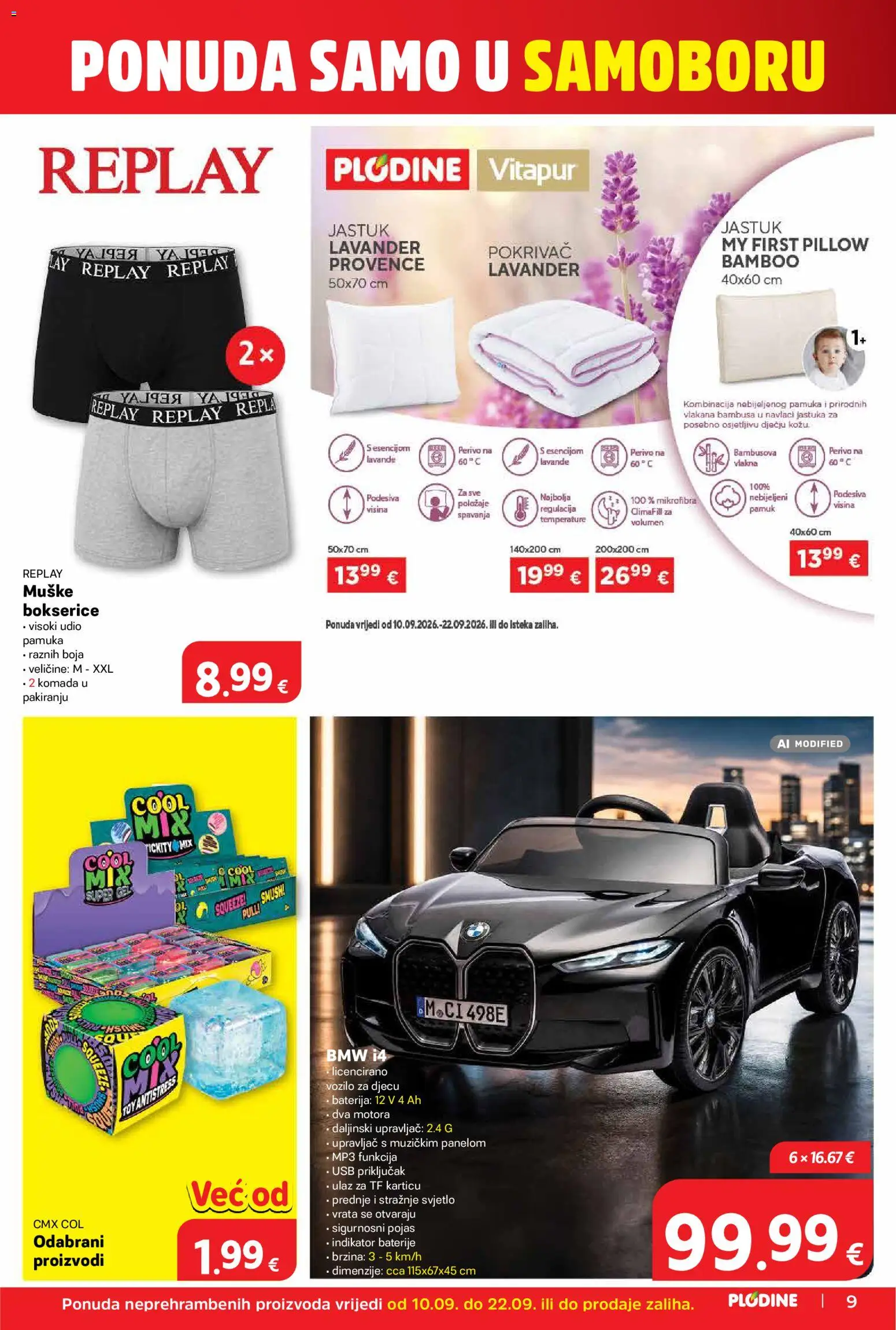 Plodine katalog | vrijedi od 10.09.2026 | Stranica: 9 | Proizvodi: Jastuk, Baterija, Bokserice, Baterije