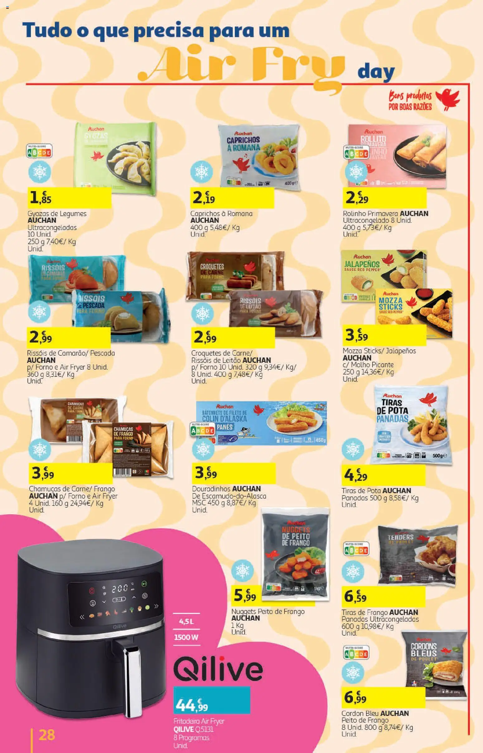 Auchan Halloween │ válido de 21/10/2026 | Página: 28 | Produtos: Fritadeira, Forno, Legumes, Nuggets