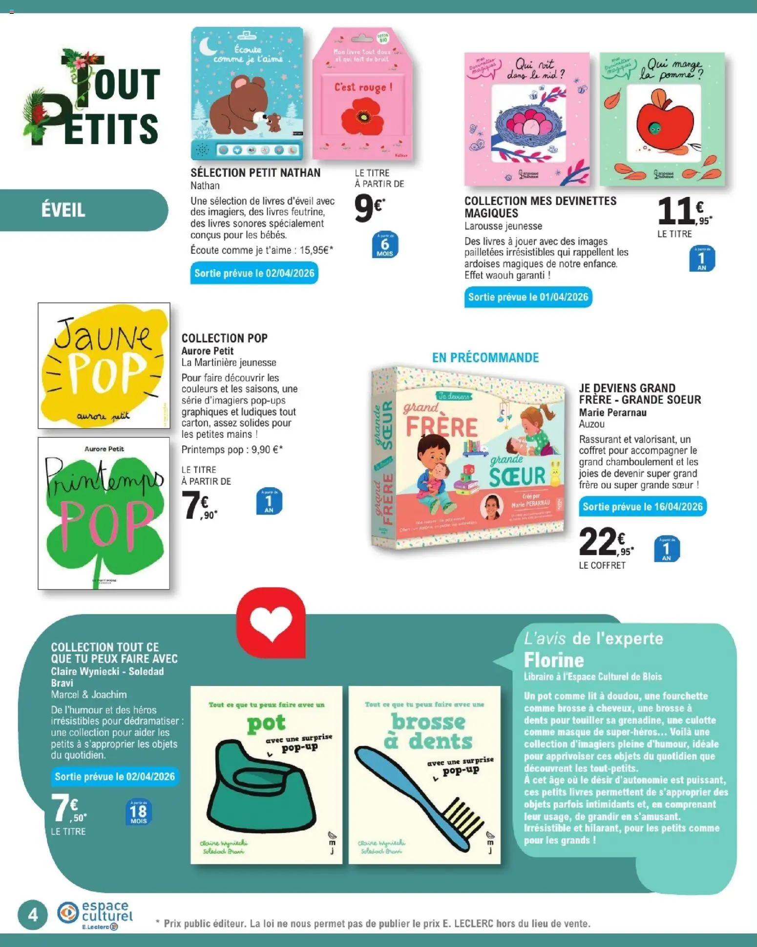 {H1} | Page: 4 | Produits: Brosse, Culotte, Thé, Livre