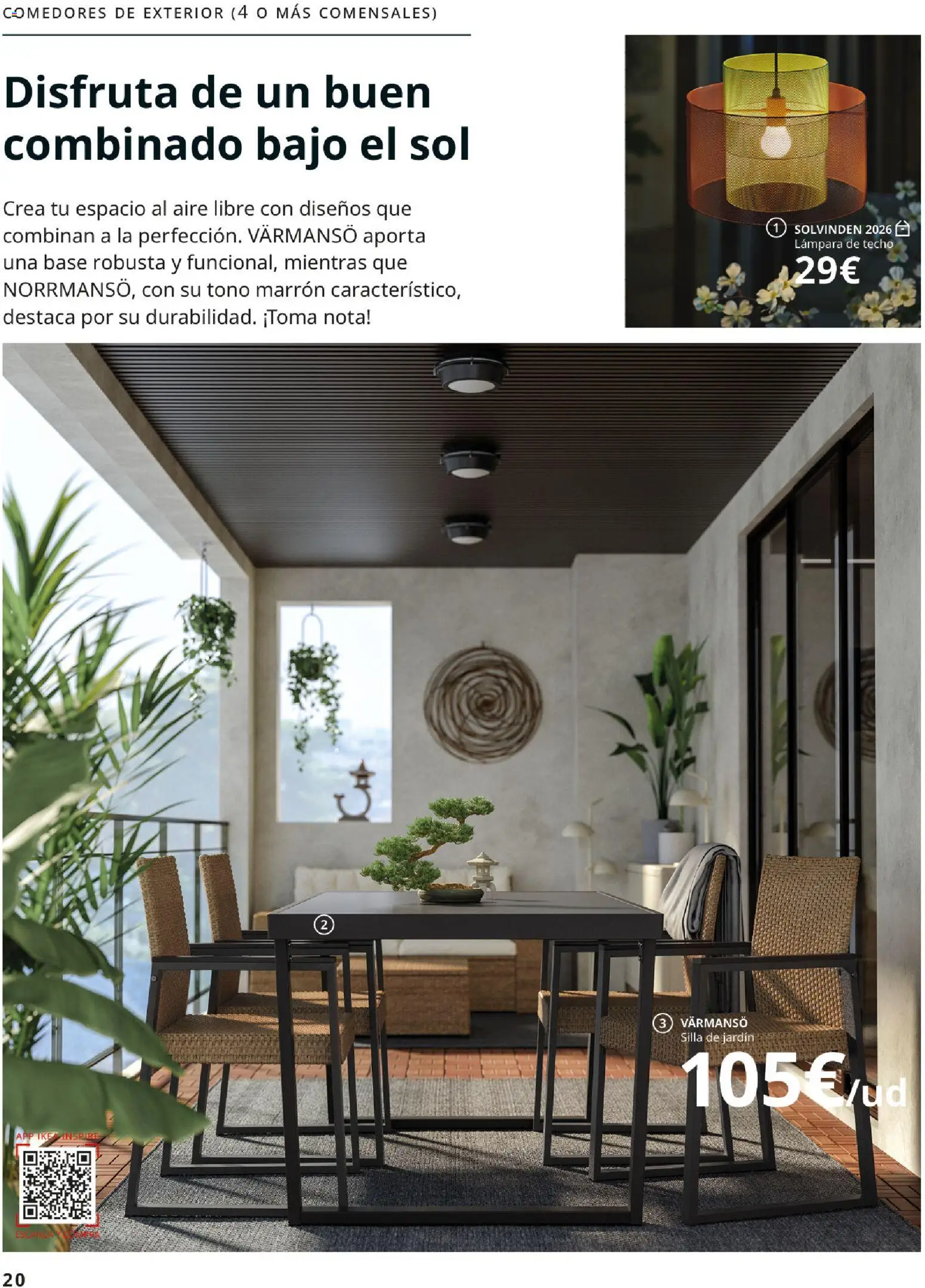 Catálogo IKEA Muebles de exterior │ válido desde el 17/12/2025 | Página: 20 | Productos: Lámpara de techo, Silla, Lámpara