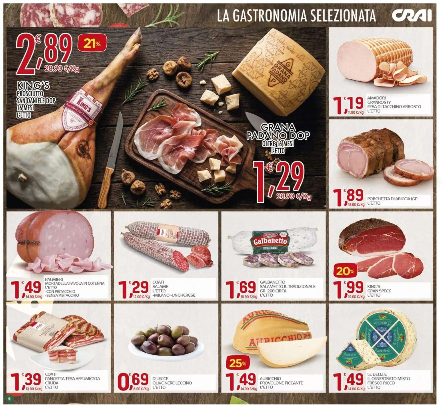 Volantino CRAI del 14.05.2026 | Pagina: 4 | Prodotti: Salame, Pancetta, Tacchino, Prosciutto