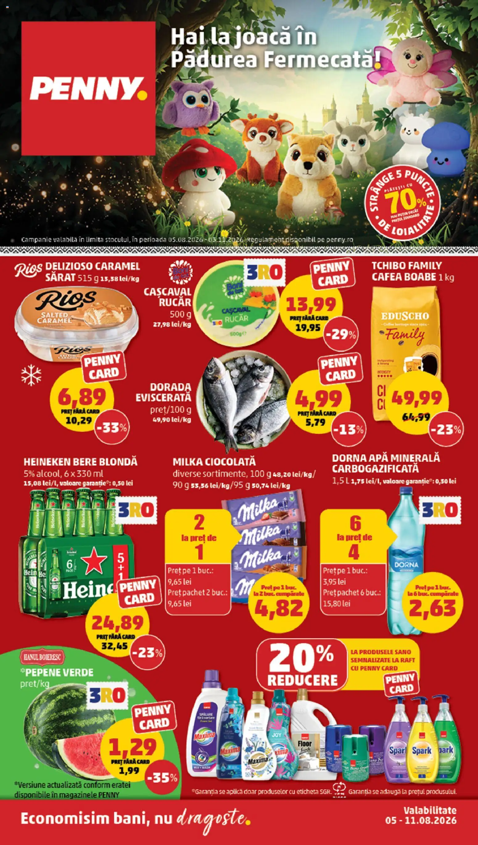 Noul catalog PENNY – valabil de la 05.08.2026 | Pagină: 1 | Produse: Yazı tahtası kalemi, Raft, Bere, Apă