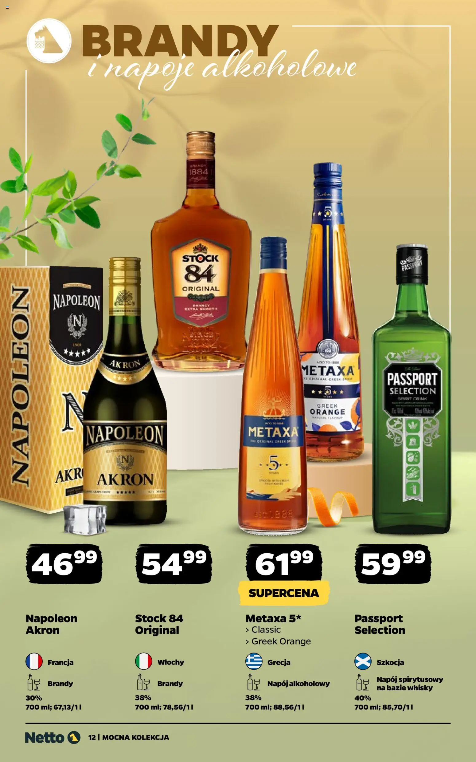 Netto gazetka - Alkohole mocne od 08.06.2026 | Strona: 12 | Produkty: Napoje, Metaxa, Whisky
