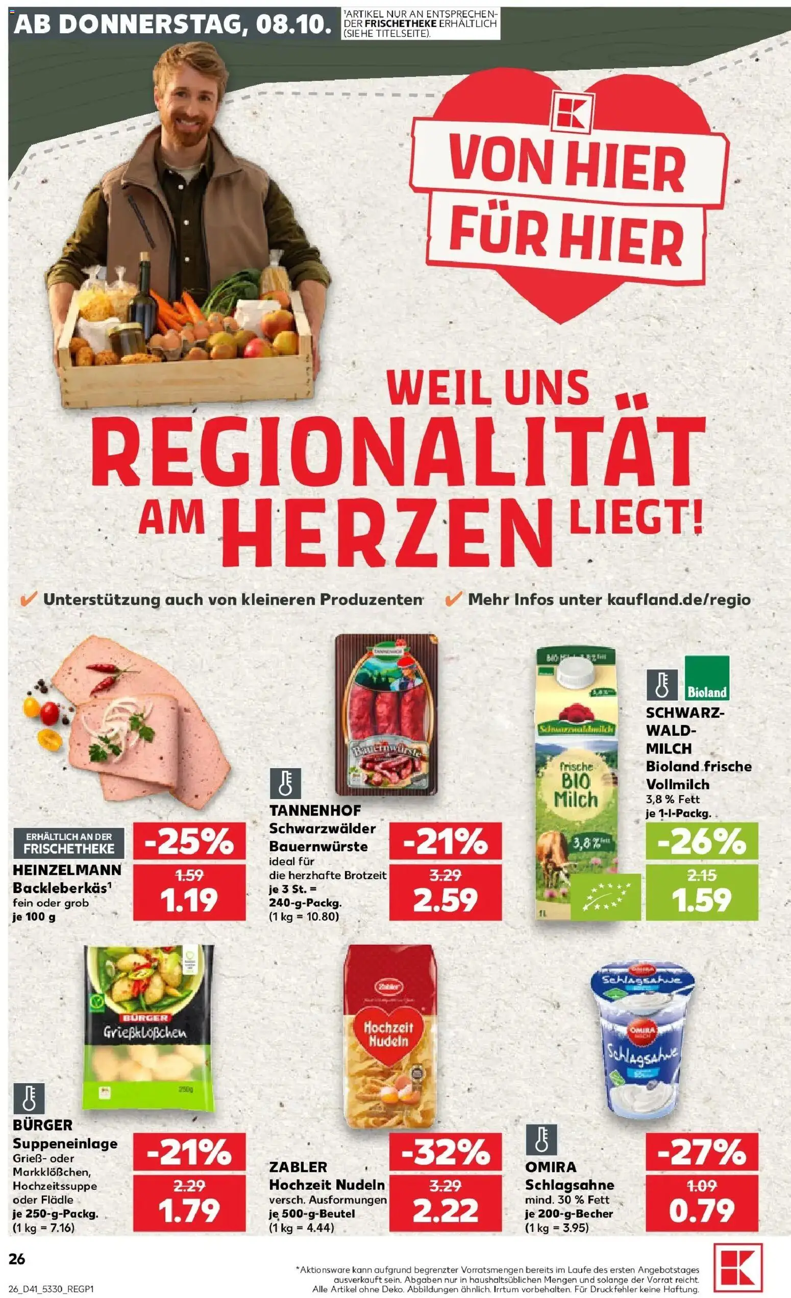 Prospekt Kaufland ab 05.10.2026 » Angebote Online zum Blättern | Seite: 36 | Produkte: Grieß, Schlagsahne, Milch, Nudeln