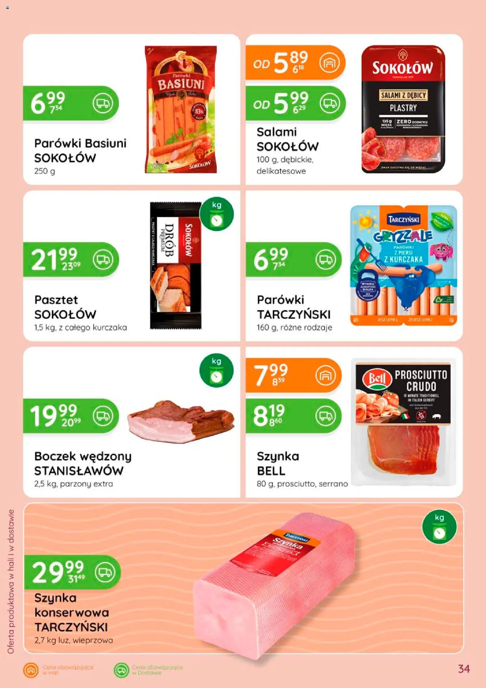 Eurocash gazetka od 28.05.2026 | Strona: 34 | Produkty: Parówki, Boczek wędzony, Boczek, Salami
