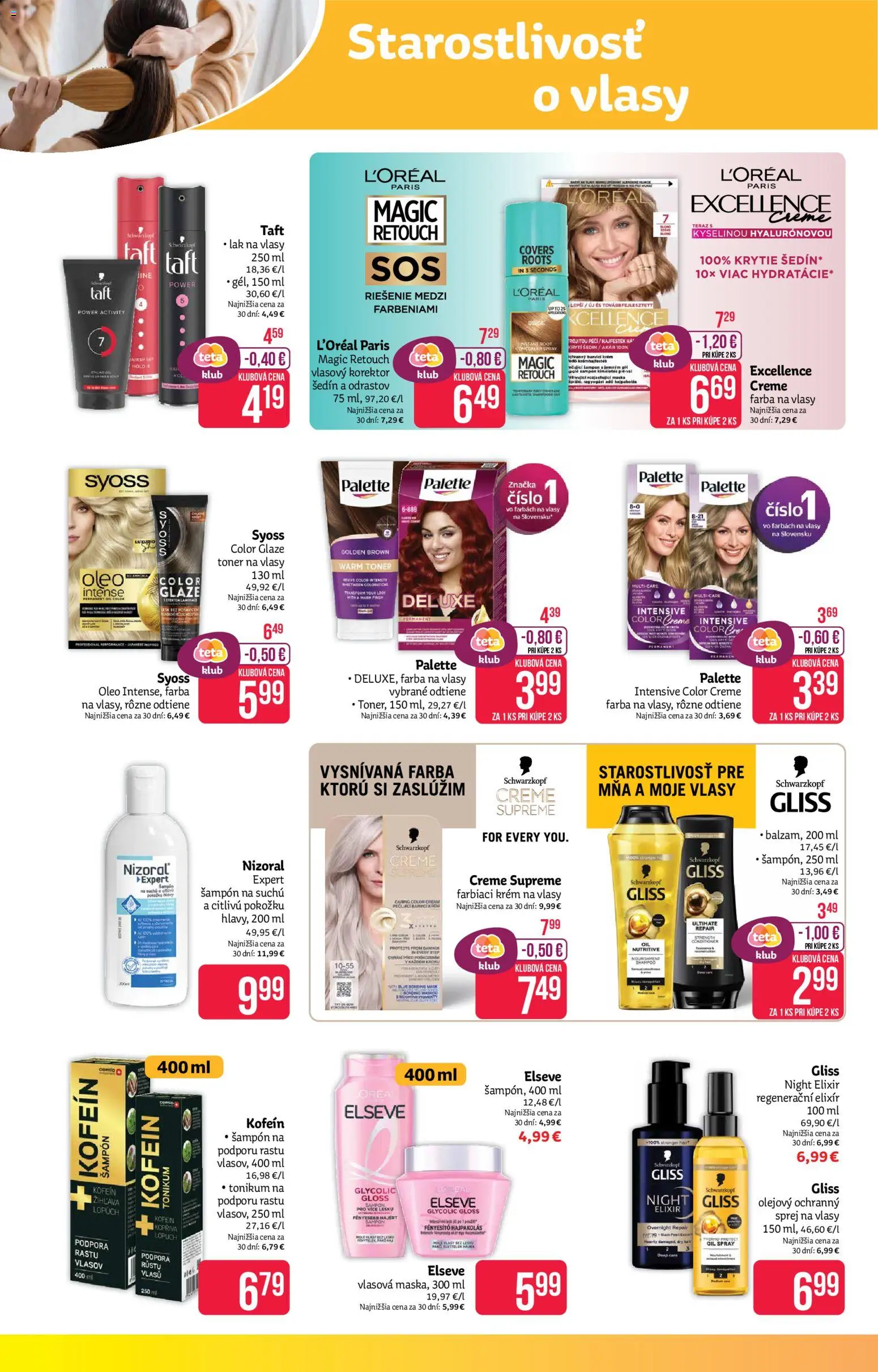 Nové Teta drogerie akcie – leták je platný od 08.06.2026 | Strana: 10 | Produkty: Korektor, Farba na vlasy, Maska, Krém